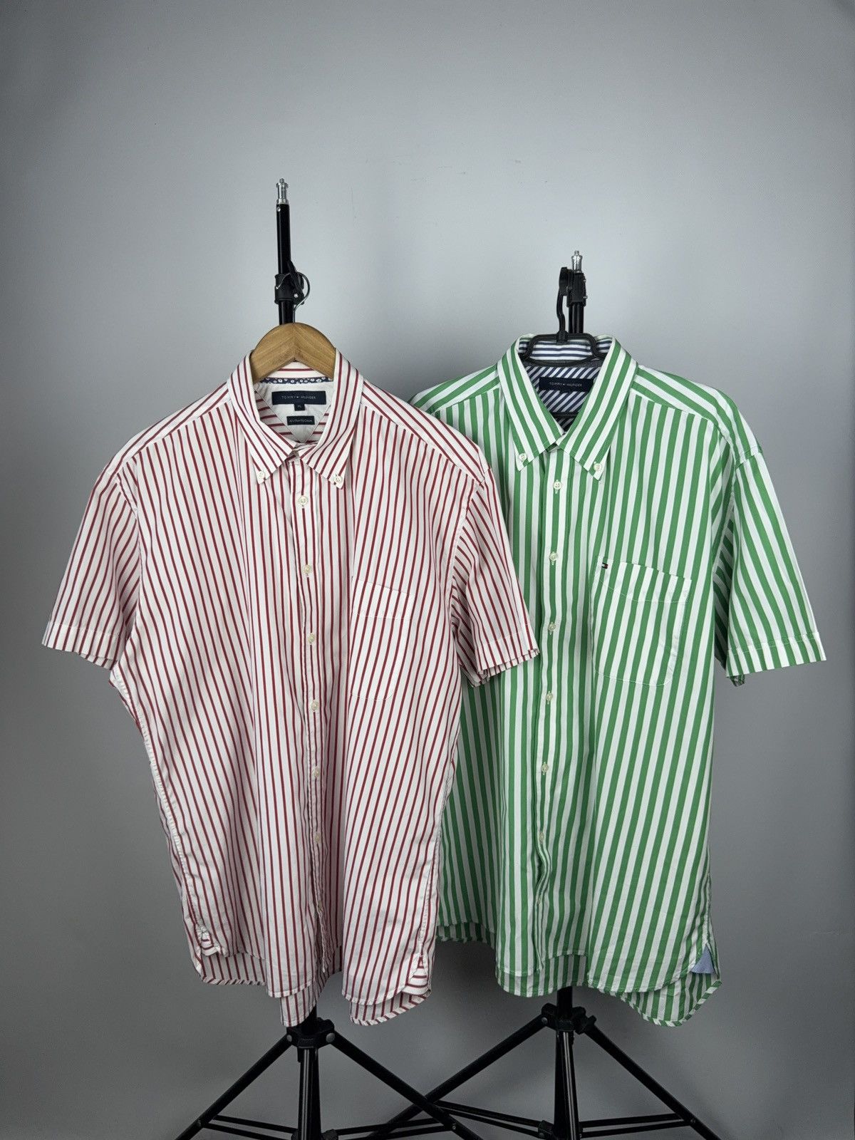 Tommy Hilfiger × Vintage Tommy Hilfiger XL Striped Shirt Bundle Red & Green Size US XL / EU 56 / 4 - 1 Thumbnail