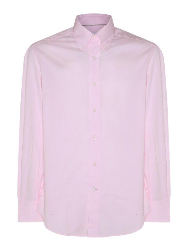Brunello Cucinelli o1w1db10725 Basic Fit Shirt in Solid Pink Size US XXL / EU 58 / 5 - 1 Thumbnail