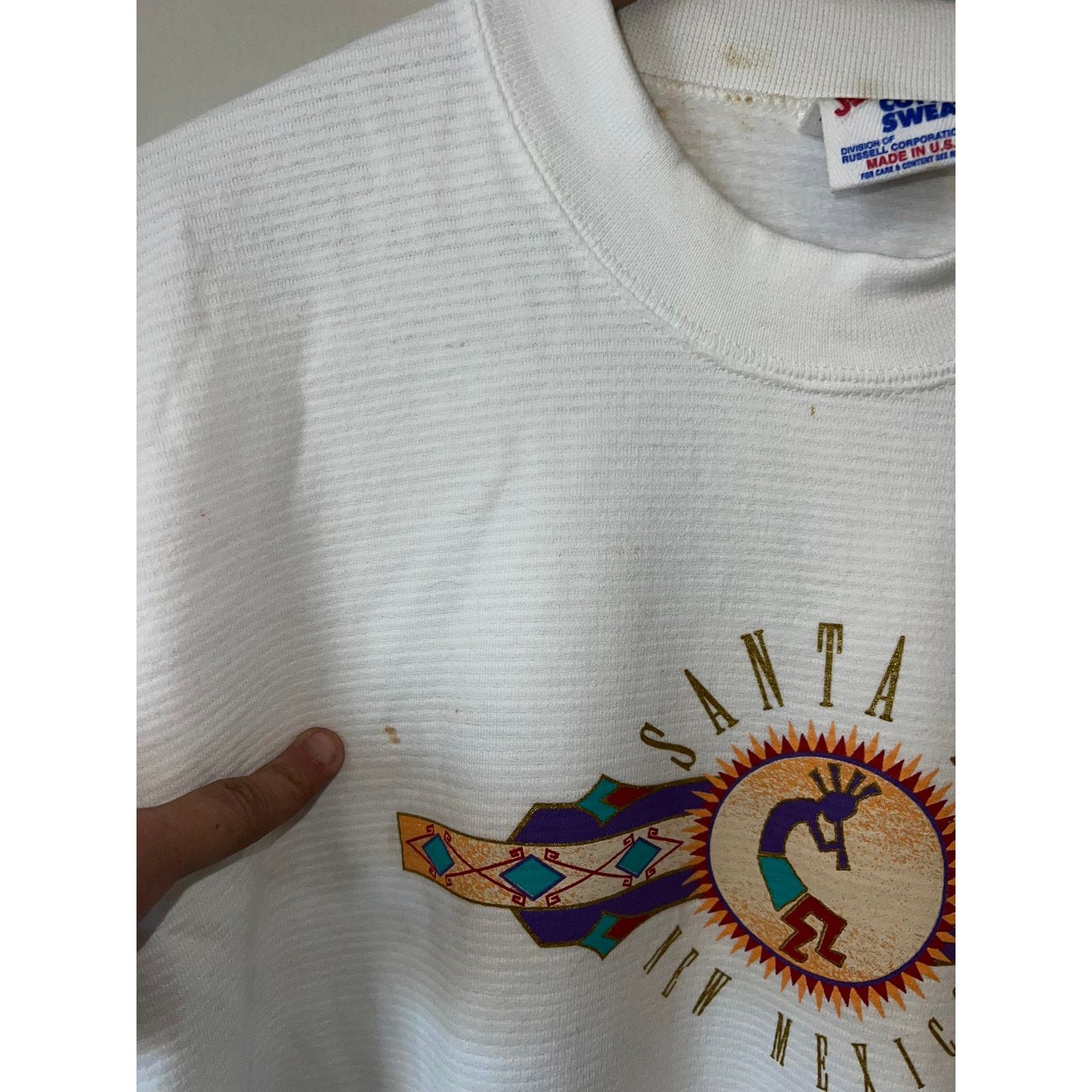 Jerzees Vintage Santa Fe Sweatshirt New Mexico Crewneck STAINED 90s Size US M / EU 48-50 / 2 - 5 Thumbnail