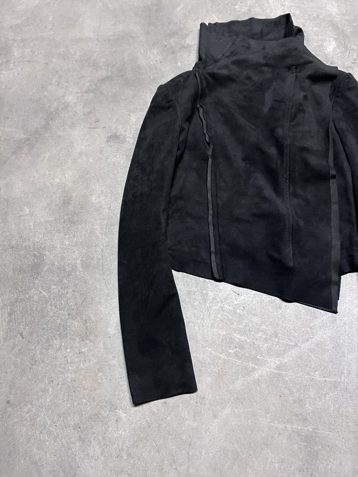 Japanese Brand Asymmetrical Zip Cropped Avant Garde Rick Japanese Jacket Size S / US 4 / IT 40 - 2 Thumbnail