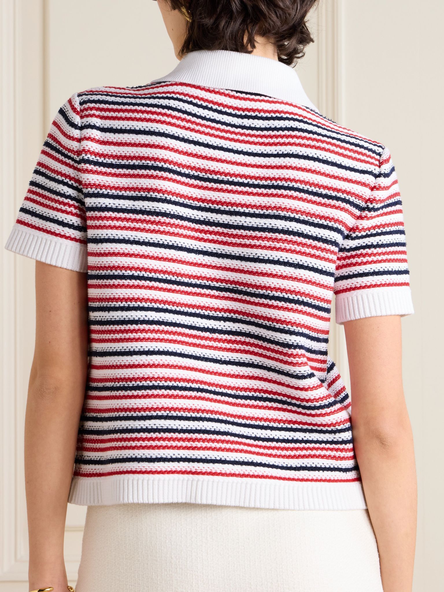 Gucci o1B3y1r0426 Fine Wool Polo Top Shirt in Multicolor Size M / US 6-8 / IT 42-44 - 4 Thumbnail