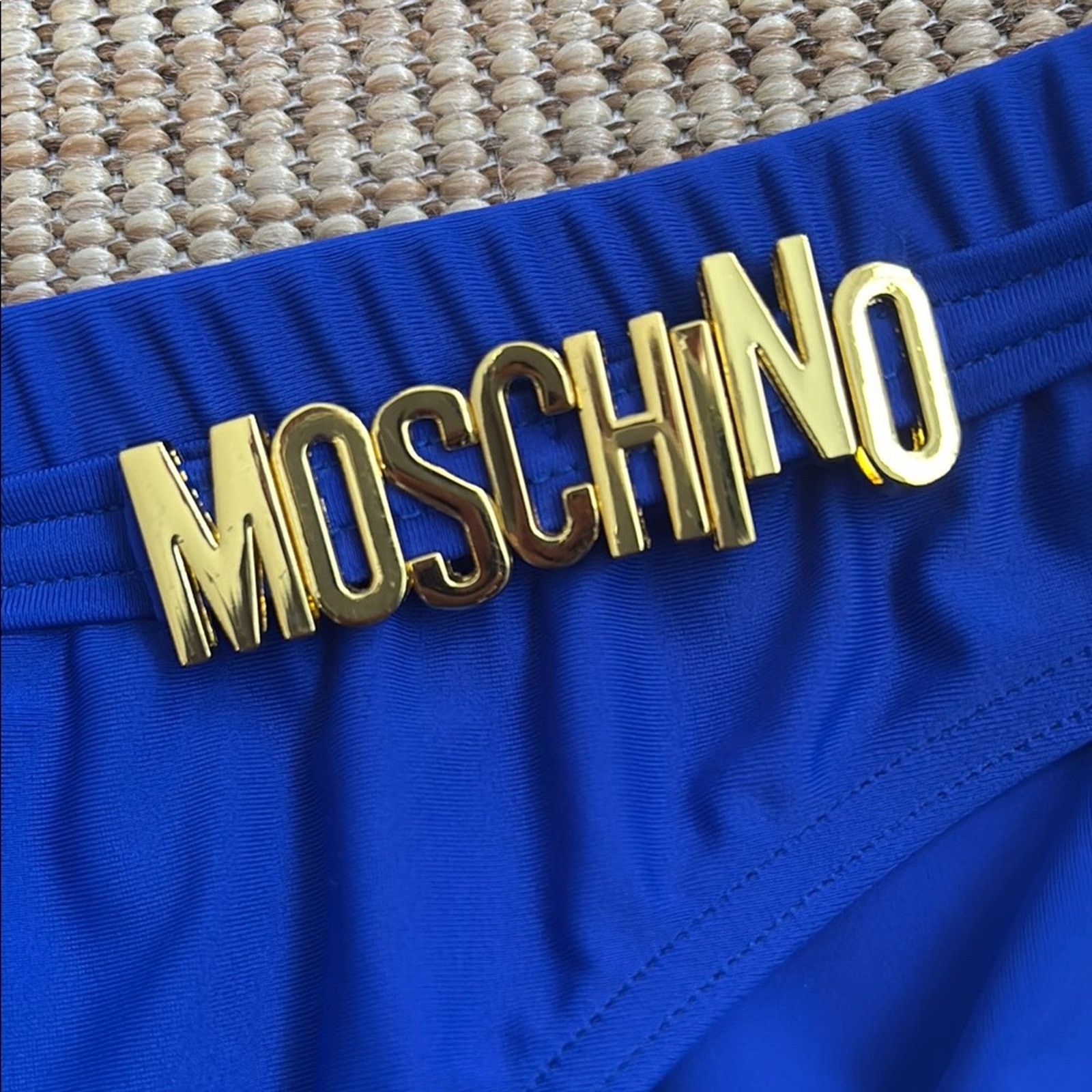 Moschino NWT Moschino Royal Blue Swim Briefs with Gold Logo Size M Size ONE SIZE - 3 Thumbnail