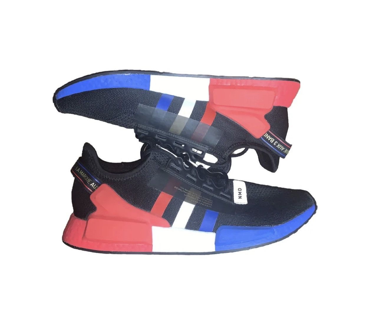 Adidas NMD R1 V2 Paris 2020 Mens Shoes Black Red Blue Gold