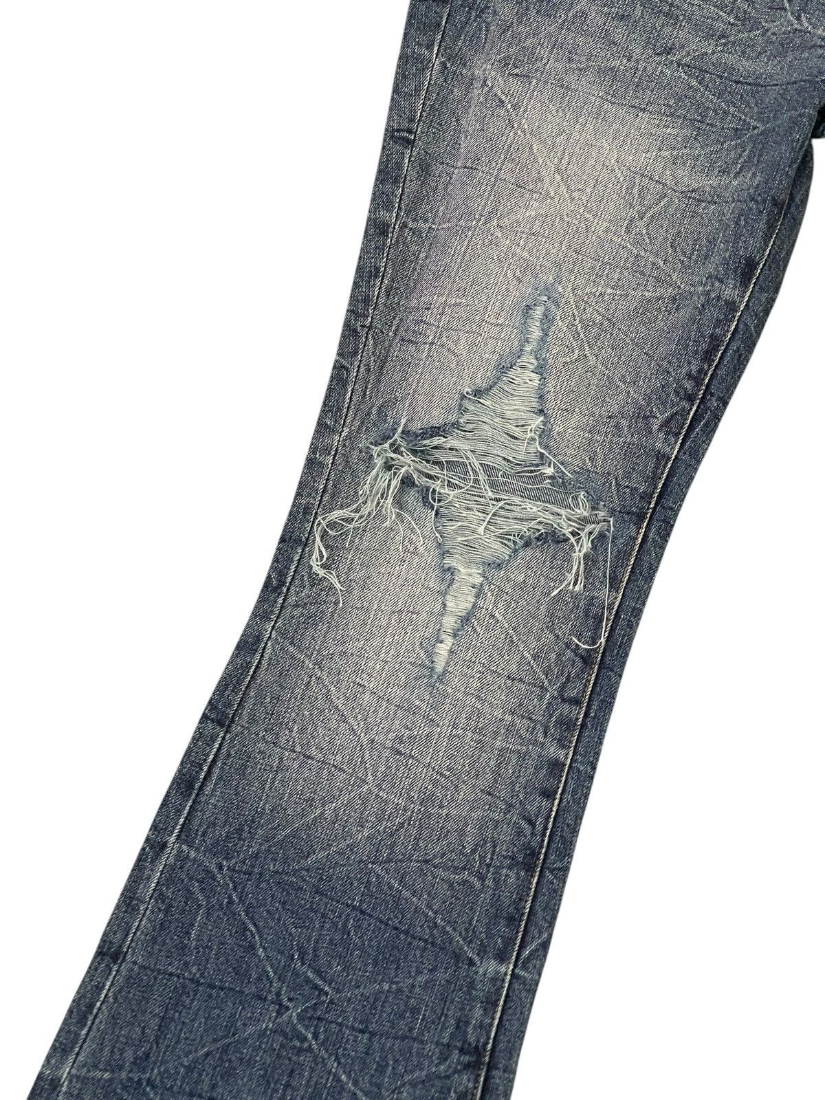 Japanese Brand Flare Jeans Unknown Washed Denim Distress Boot Cut 1🟦1 Size US 29 - 6 Thumbnail