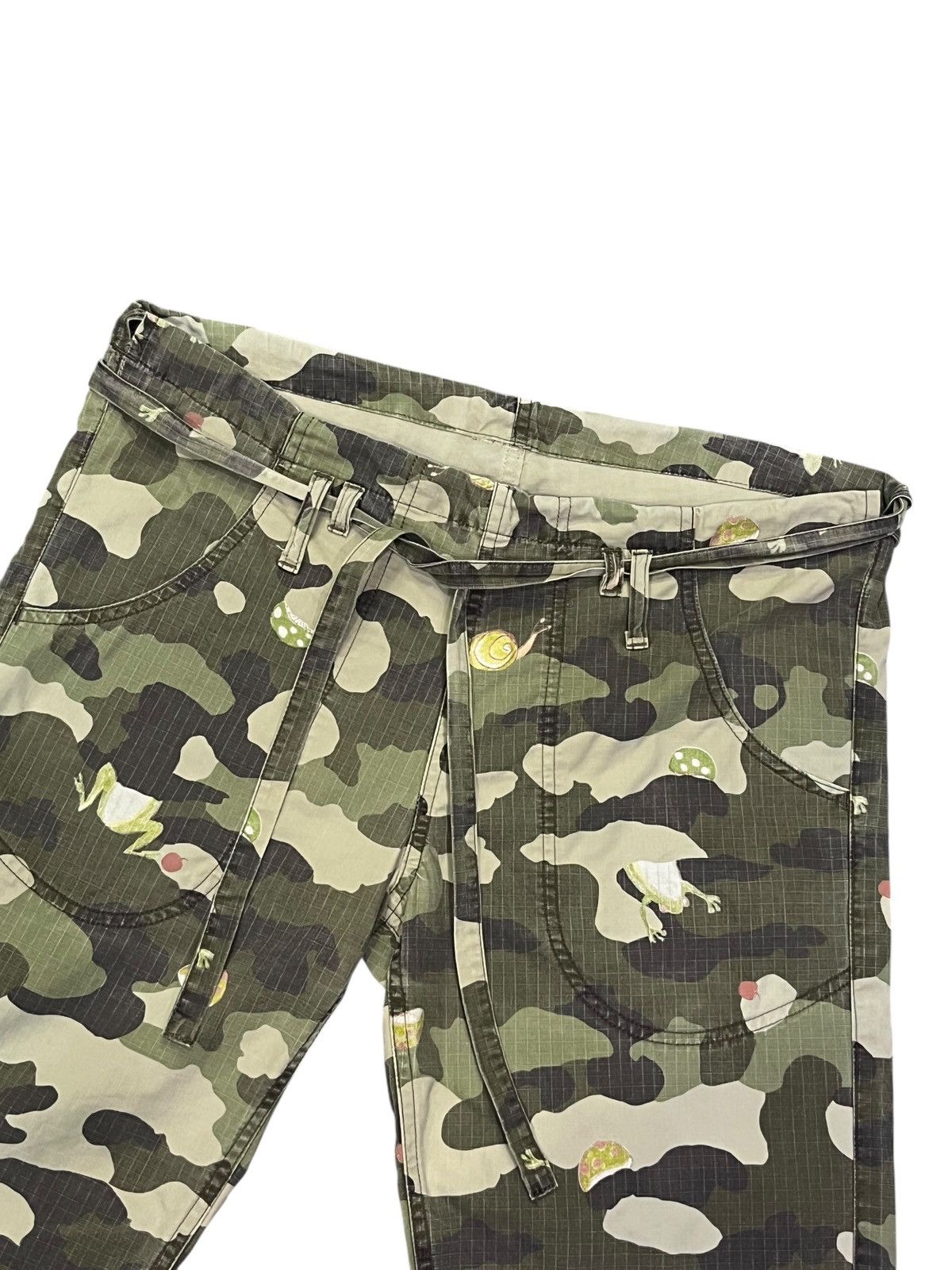 Issey Miyake Vintage TSUMORI CHISATO Green Camouflage Drawstring Shorts Size US 30 / EU 46 - 7 Thumbnail
