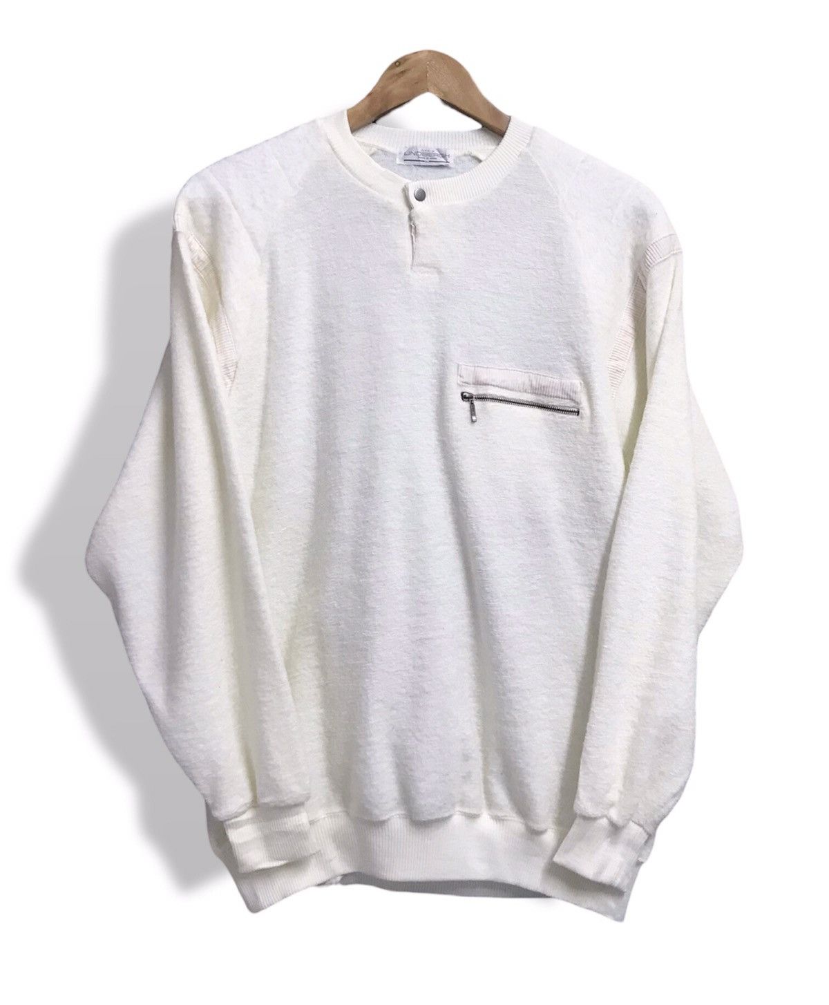 Japanese Brand × Lindbergh Vintage Lindbergh Snap Button Single Pocket Knit Sweatshirt Size US M / EU 48-50 / 2 - 1 Thumbnail