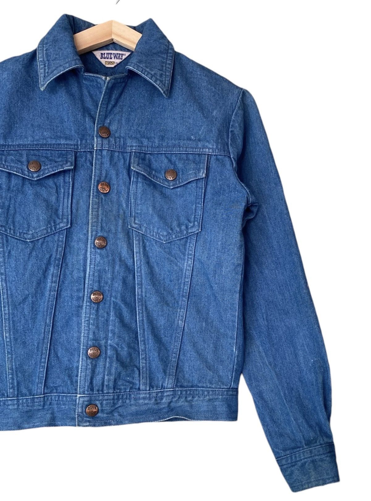Vintage Vintage BLUE WAY Boys Denim Jacket Button Size US XXS / EU 40 - 2 Thumbnail