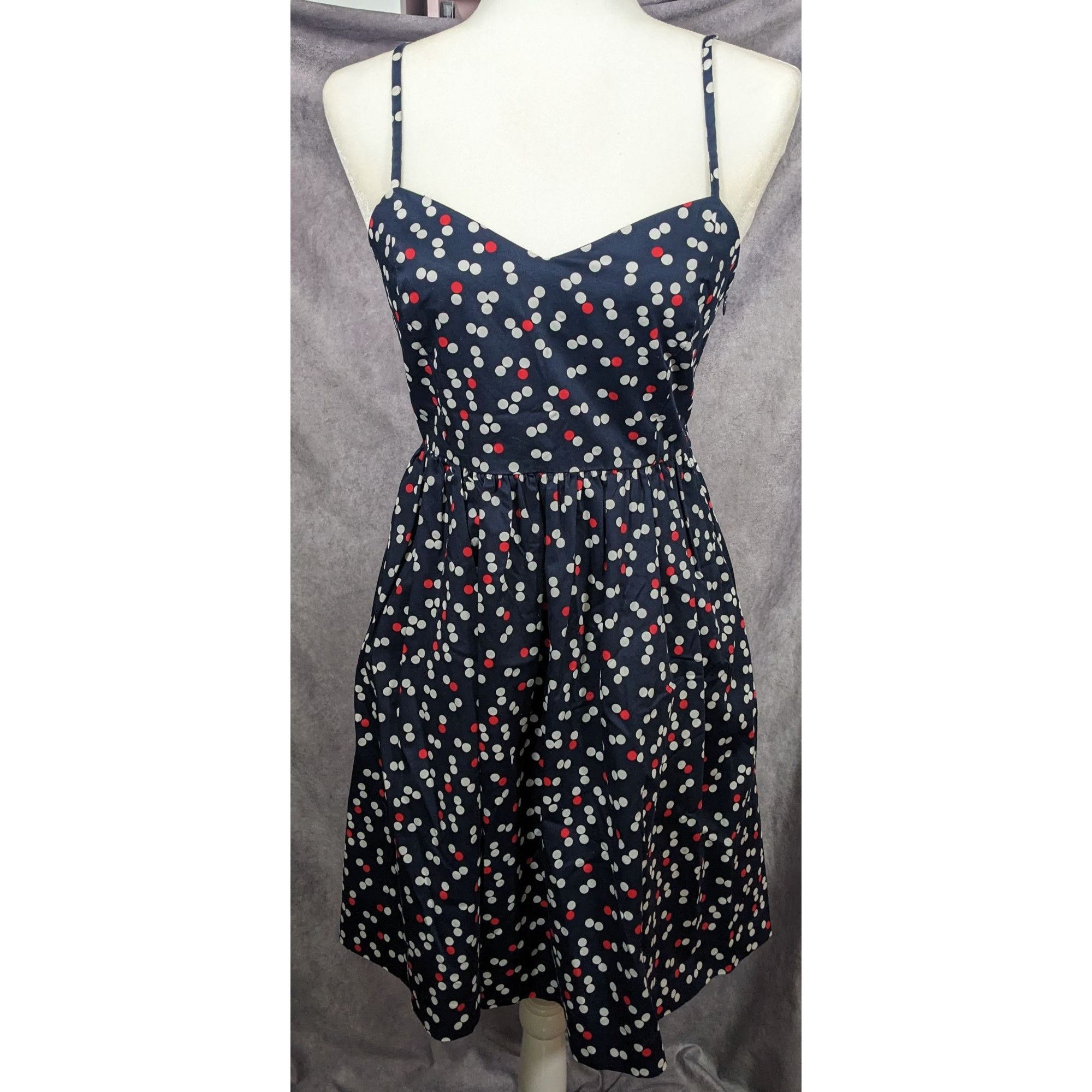 Gap Gap Preppy Navy Polka Dot Spaghetti Strap Sundress Size S / US 4 / IT 40 - 7 Thumbnail
