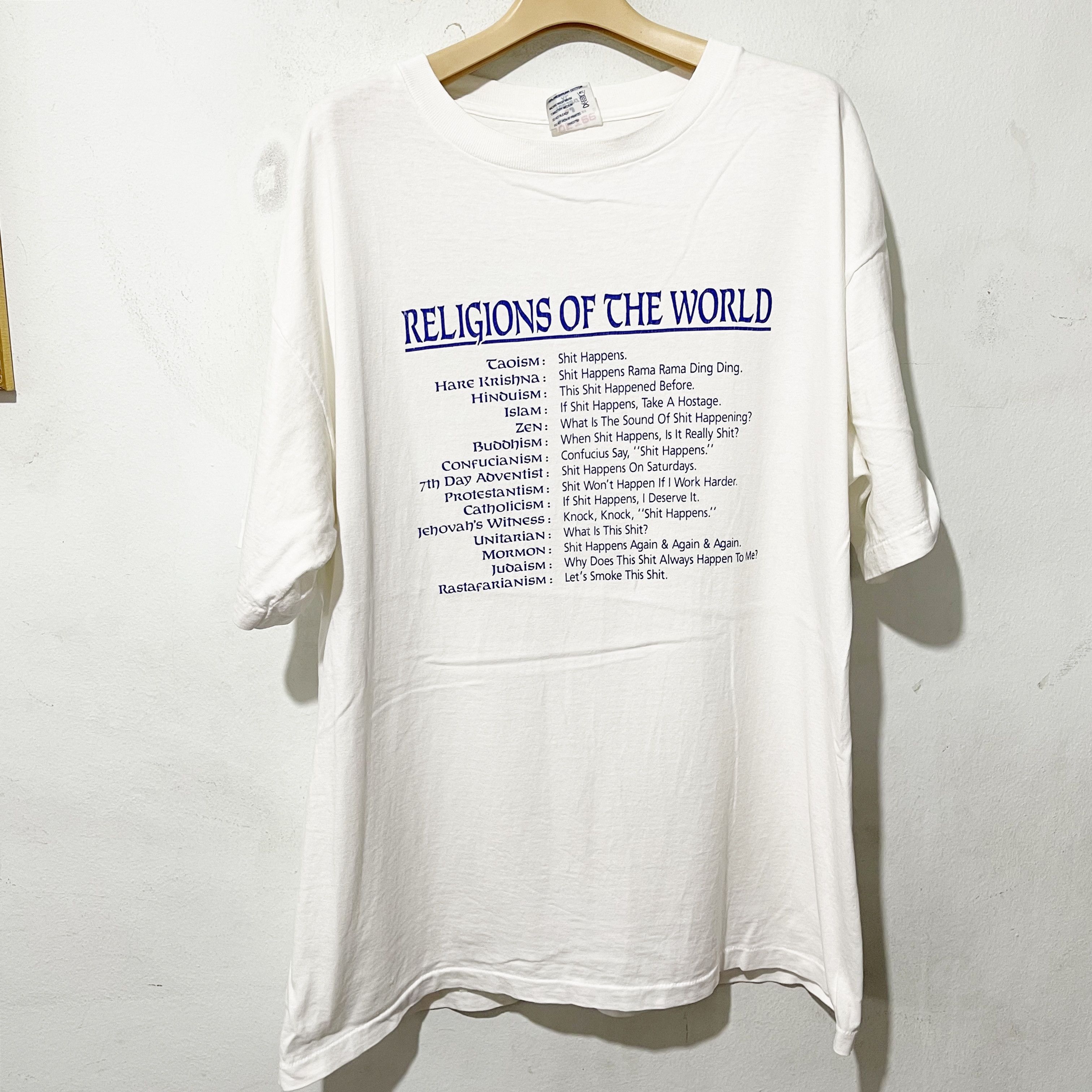 Vintage Vintage 90s Religions of the World T-Shirt Size US XL / EU 56 / 4 - 1 Thumbnail