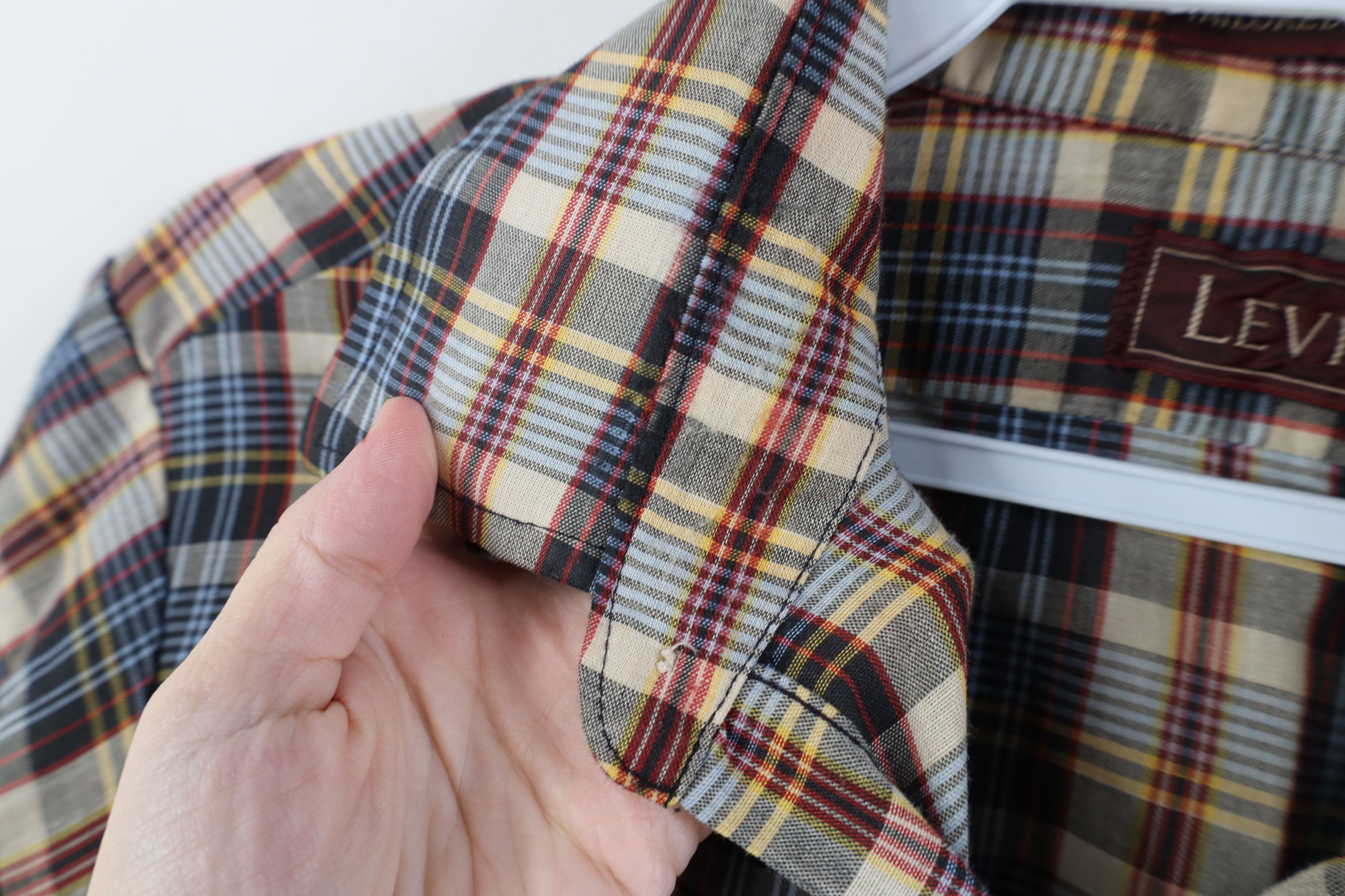 Levi's Vintage 70s 80s Levis Thin Rainbow Button Shirt Plaid Size US L / EU 52-54 / 3 - 9 Thumbnail