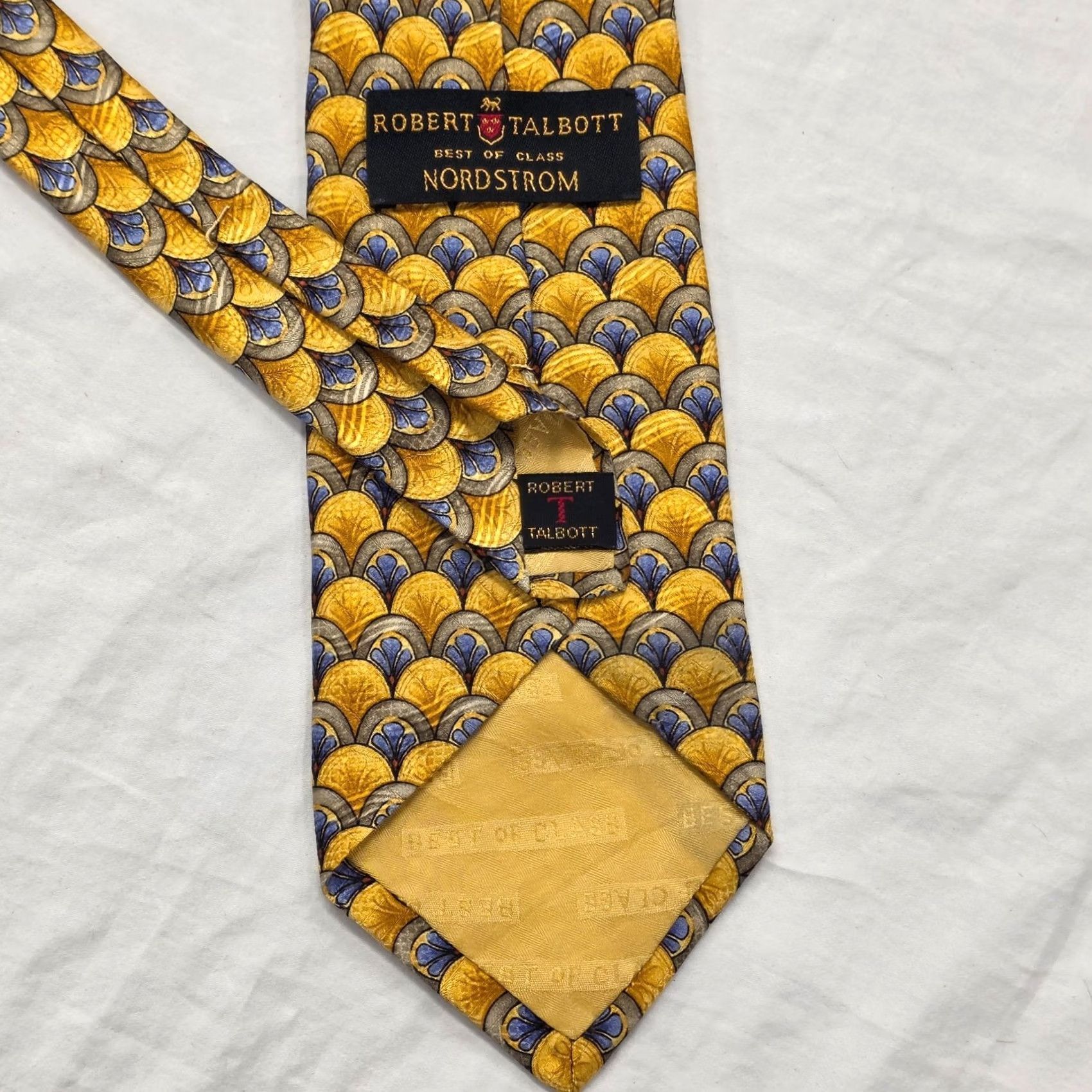 Robert Talbott Robert Talbott Best of Class Silk Necktie Mens Gold Geometric USA Nordstrom Tie Size ONE SIZE - 3 Thumbnail