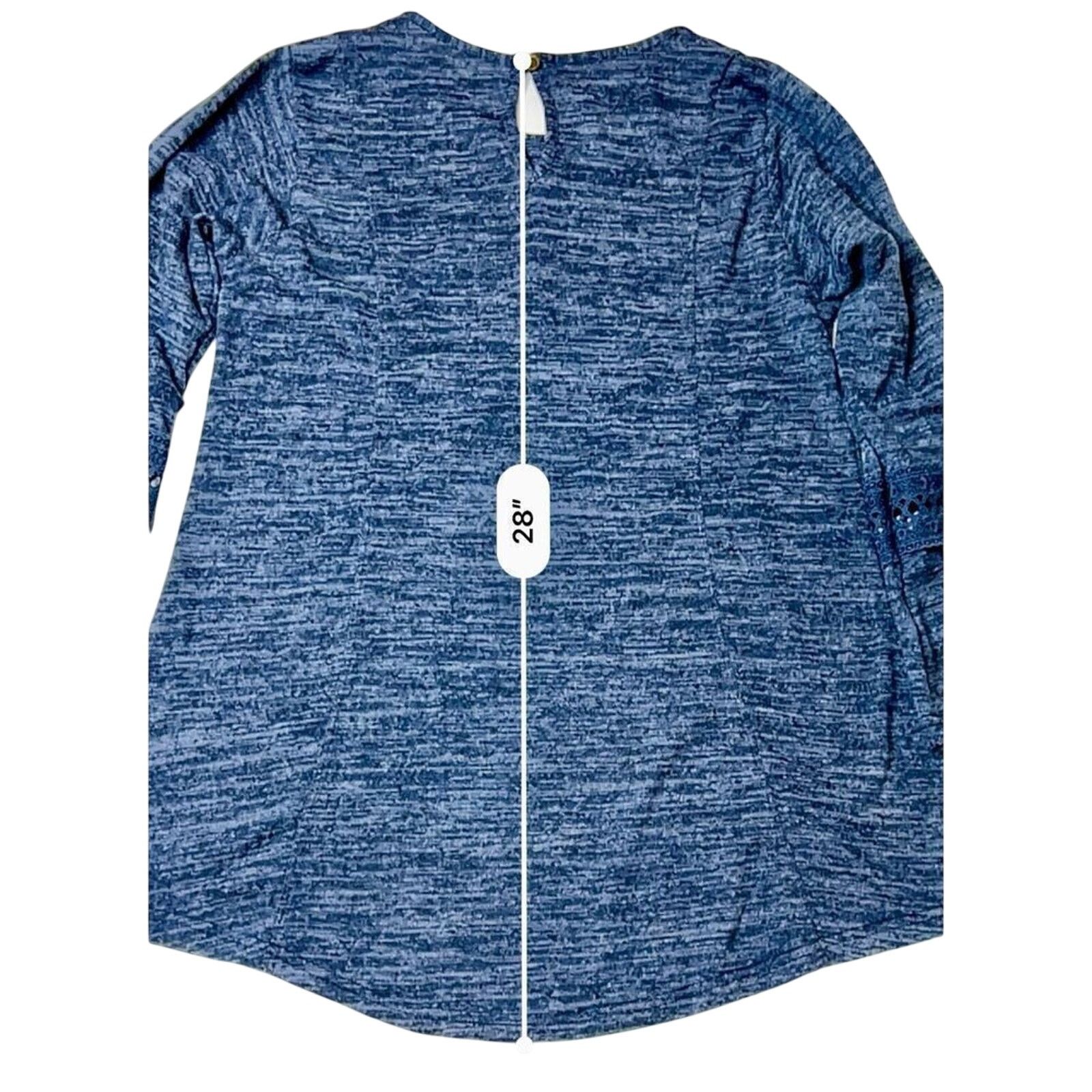 Other Lildy Lace Sleeve Keyhole Neckline Blue Sweater Small/Medium Size S / US 4 / IT 40 - 7 Thumbnail