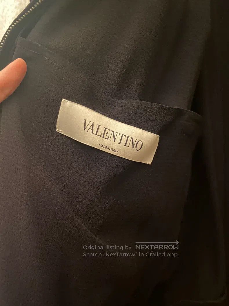 Valentino Valentino Silk pure black vertical strip sports zip jacket Size XL / US 12-14 / IT 48-50 - 4 Thumbnail