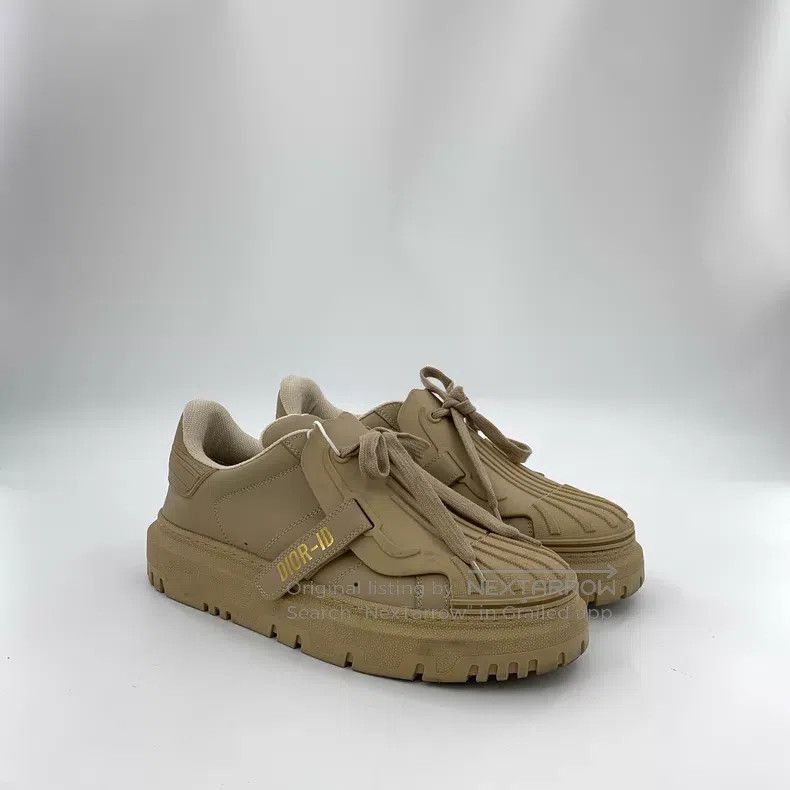 Dior Dior Brown round toe cowhide lace-up casual flat board sho Size US 8.5 / IT 38.5 - 2 Thumbnail