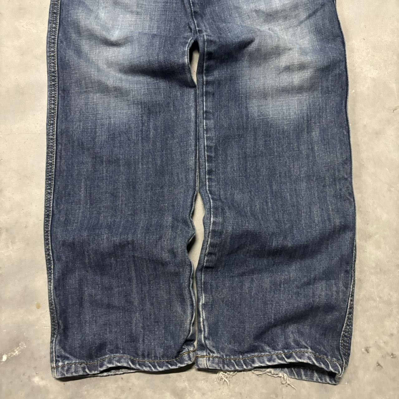 Japanese Brand × Vintage Crazy Vintage Y2K/2000s Grunge Faded Dark Wash Denim Jeans! Size US 30 / EU 46 - 6 Thumbnail