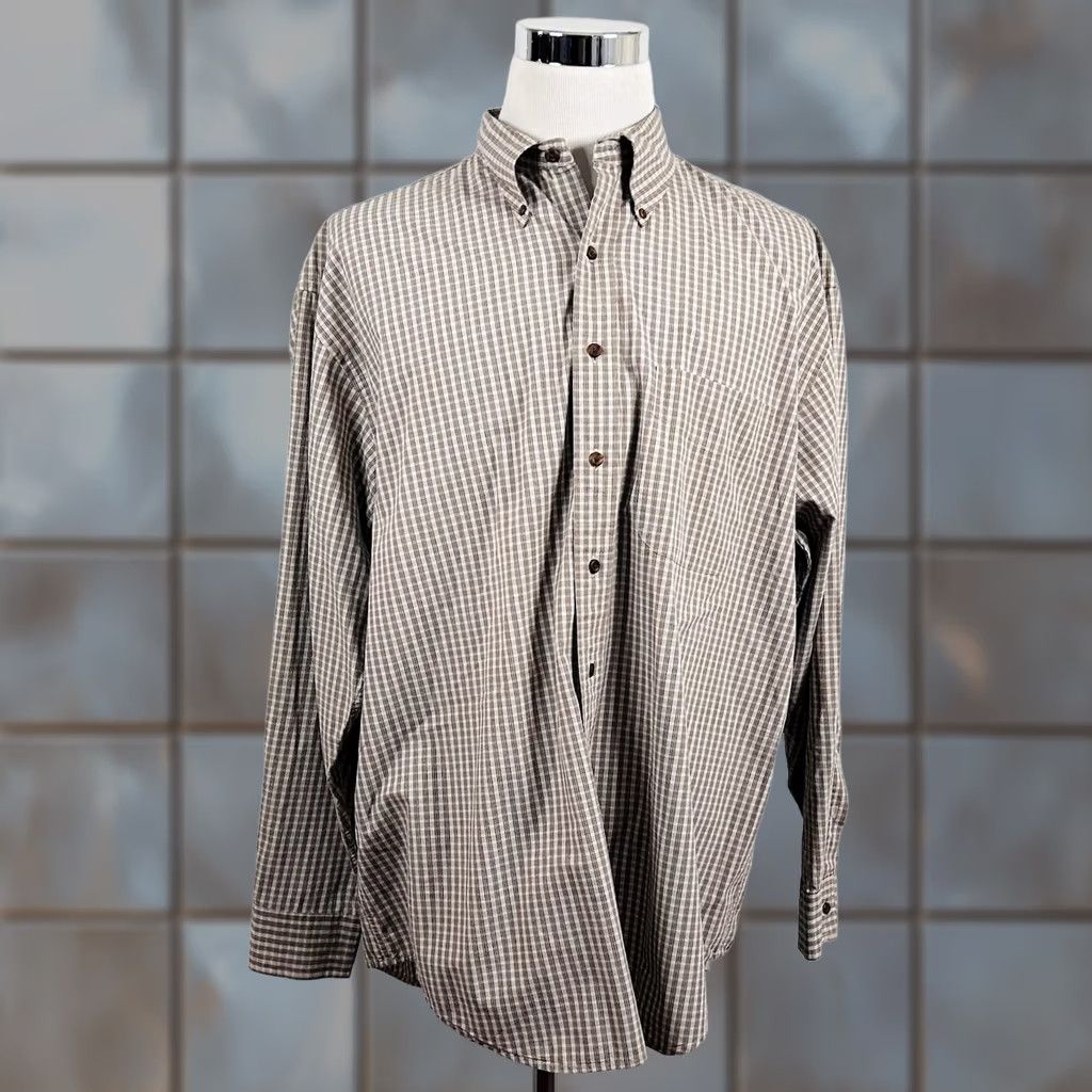 Gant Gant Shirt XL Desert Poplin Beige Plaid Button-Down 100% Cotton Safari Outdoors Mens Regular Junior? Size US XL / EU 56 / 4 - 1 Thumbnail