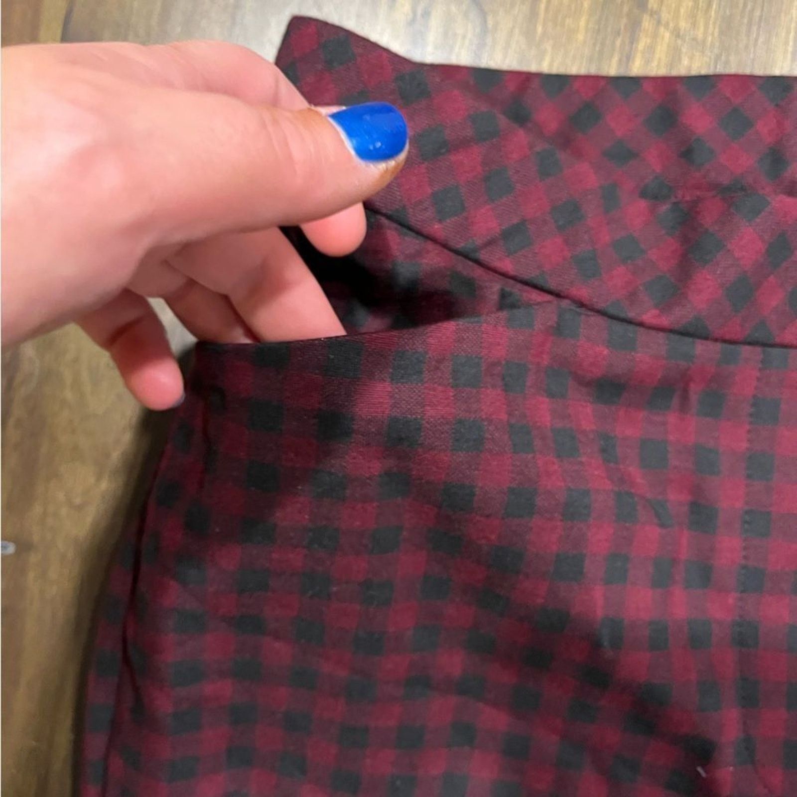 Vintage J. Jill Essential Ponte Slim-Leg Pants Red Black Plaid - XS Size 23" - 10 Thumbnail