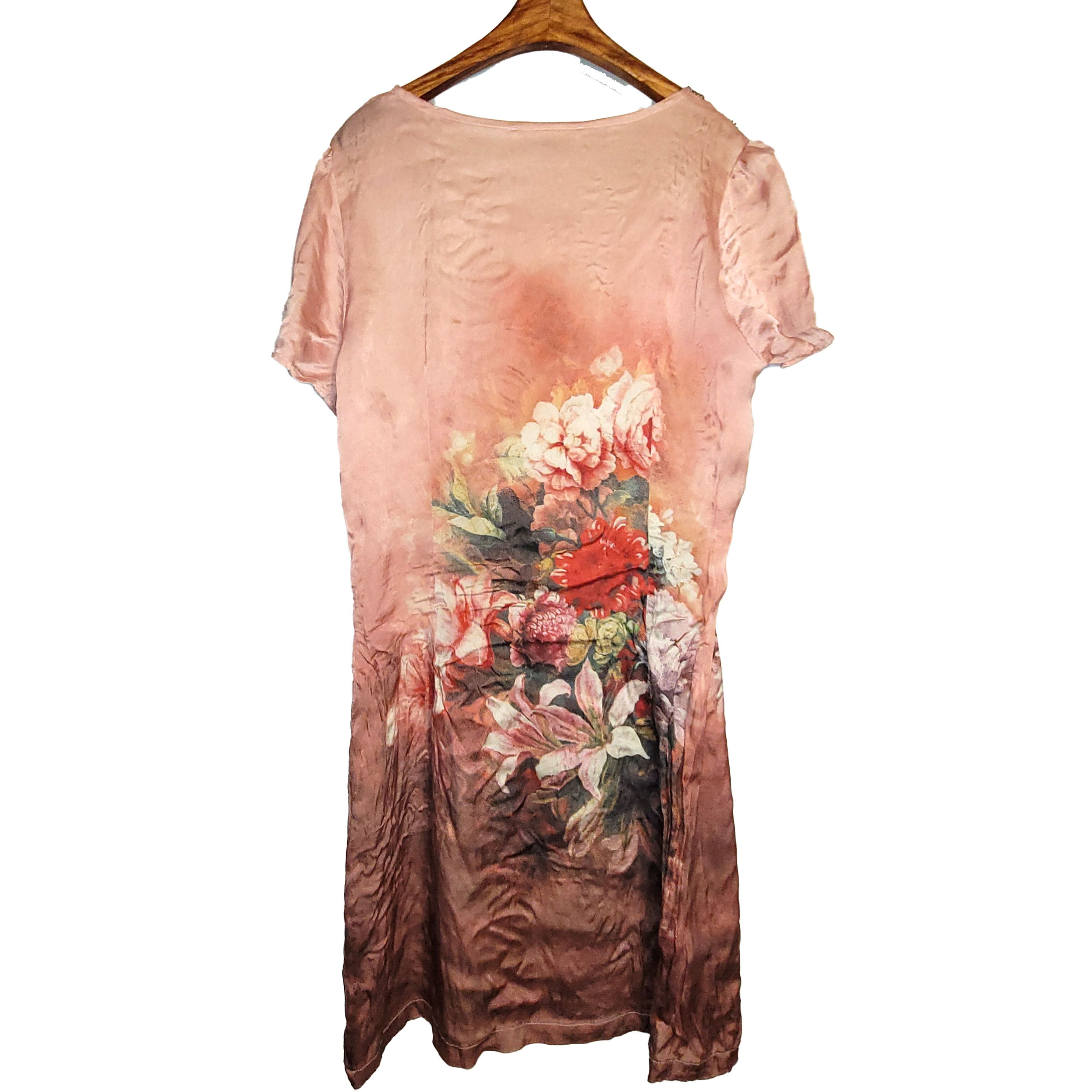 Other Women's Size L Silk Short Sleeve Dress SAH914 Size L / US 10 / IT 46 - 2 Thumbnail
