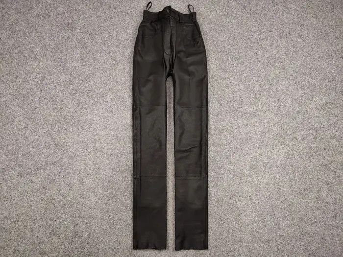 Japanese Brand Vintage Leather Black Pants Japanese Hype Travis Scott Size US 29 - 1 Thumbnail