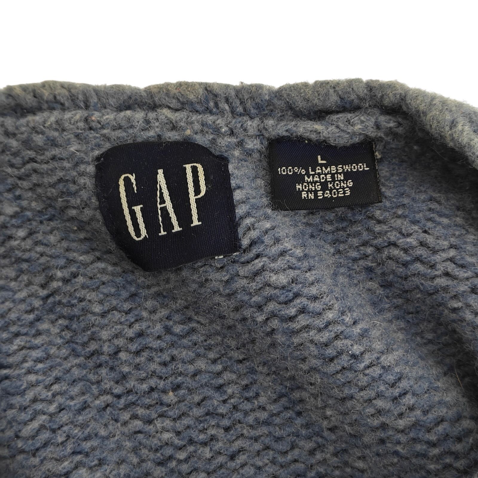 Gap Vintage Gap Lambswool Sweater Pullover V Neck Blue Large Size L / US 10 / IT 46 - 2 Thumbnail