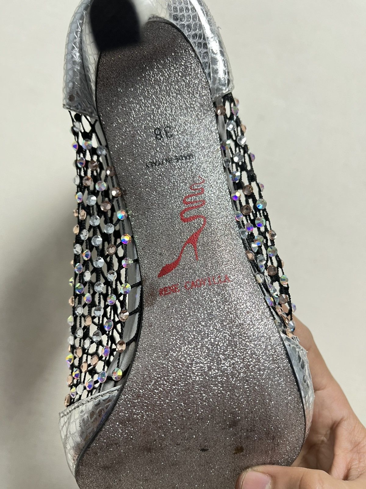 Rene Caovilla Rene caovilla galaxia silver/crystall hells in size 38 Size US 8 / IT 38 - 7 Thumbnail