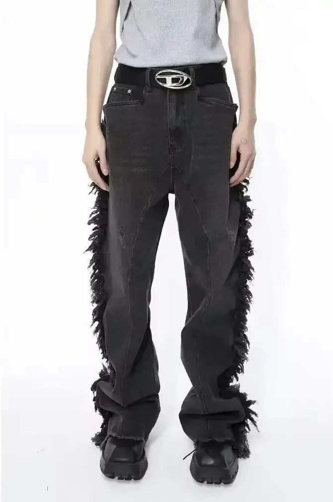 Japanese Brand Design Streetwear Splicing Distressed Jeans Pants Size US 30 / EU 46 - 1 Thumbnail