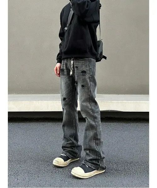 Jean Fukatsu x Kanon faded flared punk damaged ripped jeans Size US 31 - 6 Thumbnail