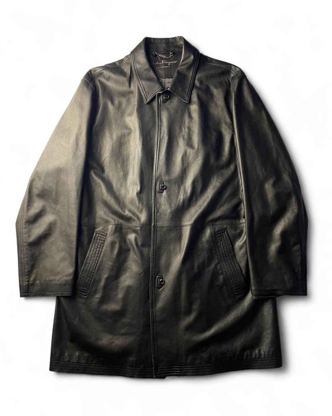 Salvatore Ferragamo 💫🌹SALVATORE FERRAGAMO LEATHER COAT Size US XL / EU 56 / 4 - 1 Thumbnail