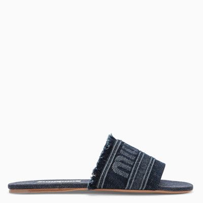 Miu Miu o1la1rc1a0724 Denim Sandals in Blue Size US 9 / IT 39 - 2 Thumbnail