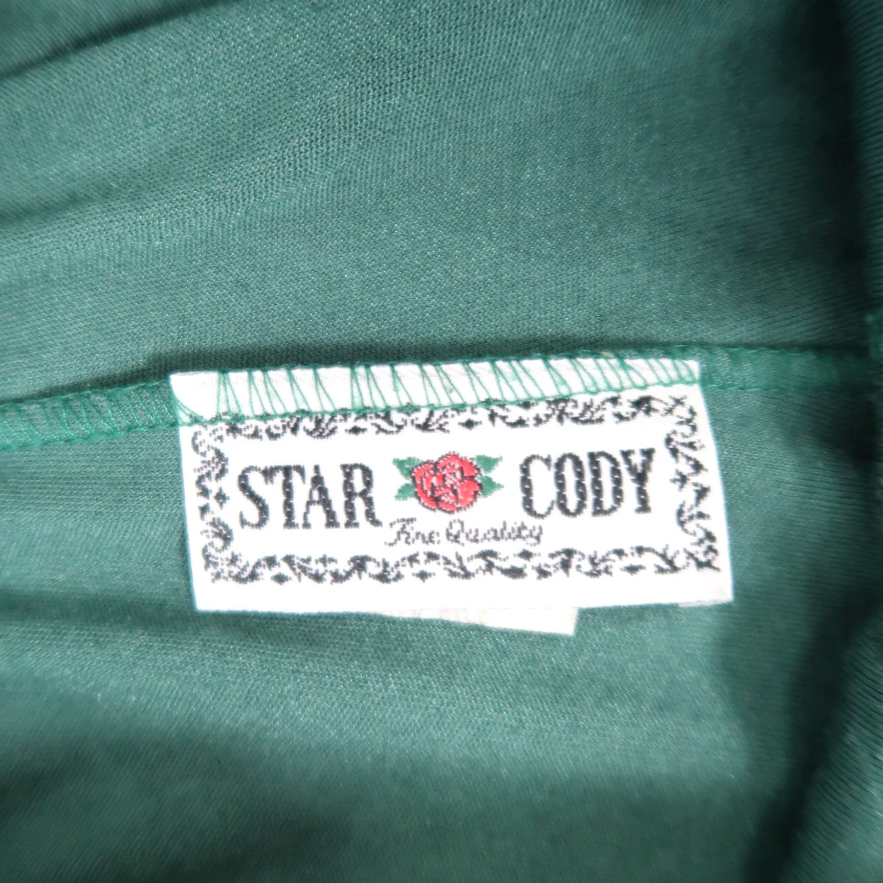 Velvet VINTAGE Star Cody Dark Green Velvet Wide Leg Pants S Bohemian 90s Hippie Womens Pants Size 28" / US 6 / IT 42 - 4 Thumbnail