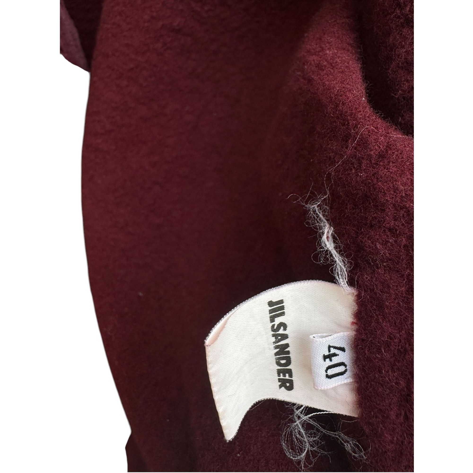 Jil Sander 2100€ Elegant Burgundy Wool Coat Size M / US 6-8 / IT 42-44 - 6 Thumbnail