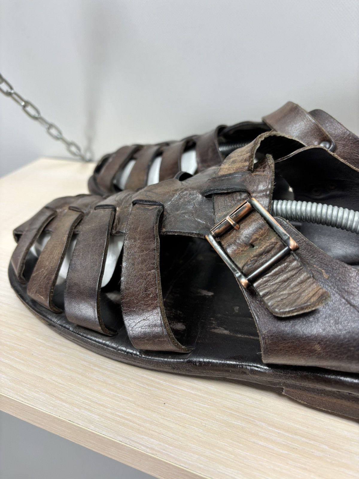 Other Mens leather sandals Zeha Berlin Size 42 Color Brown Size US 9 / EU 42 - 4 Thumbnail