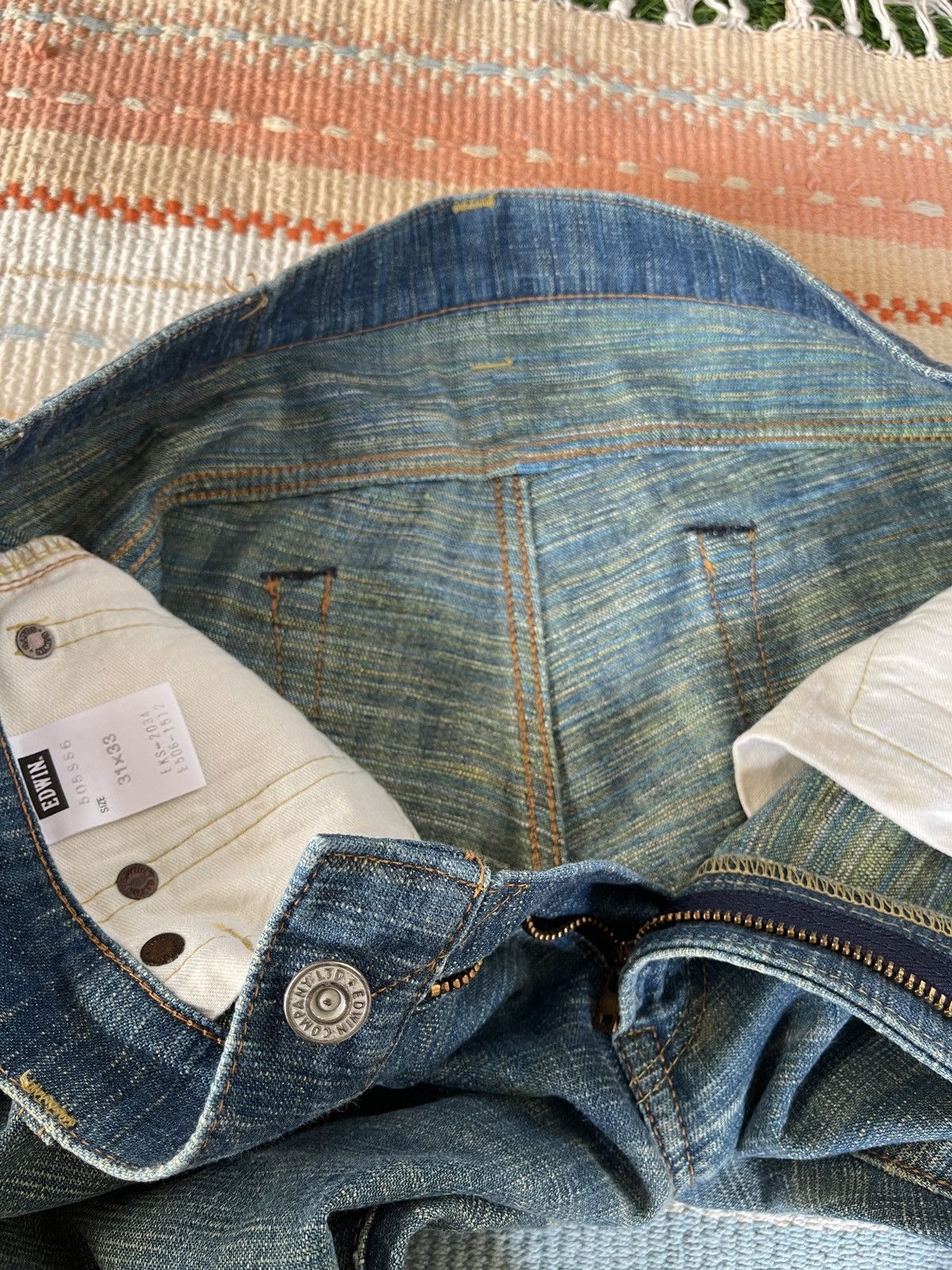 Edwin Rare‼️Vintage 90s🔥EDWIN🔥13oz Grand Blue Selvedge Denim Size US 33 - 16 Thumbnail
