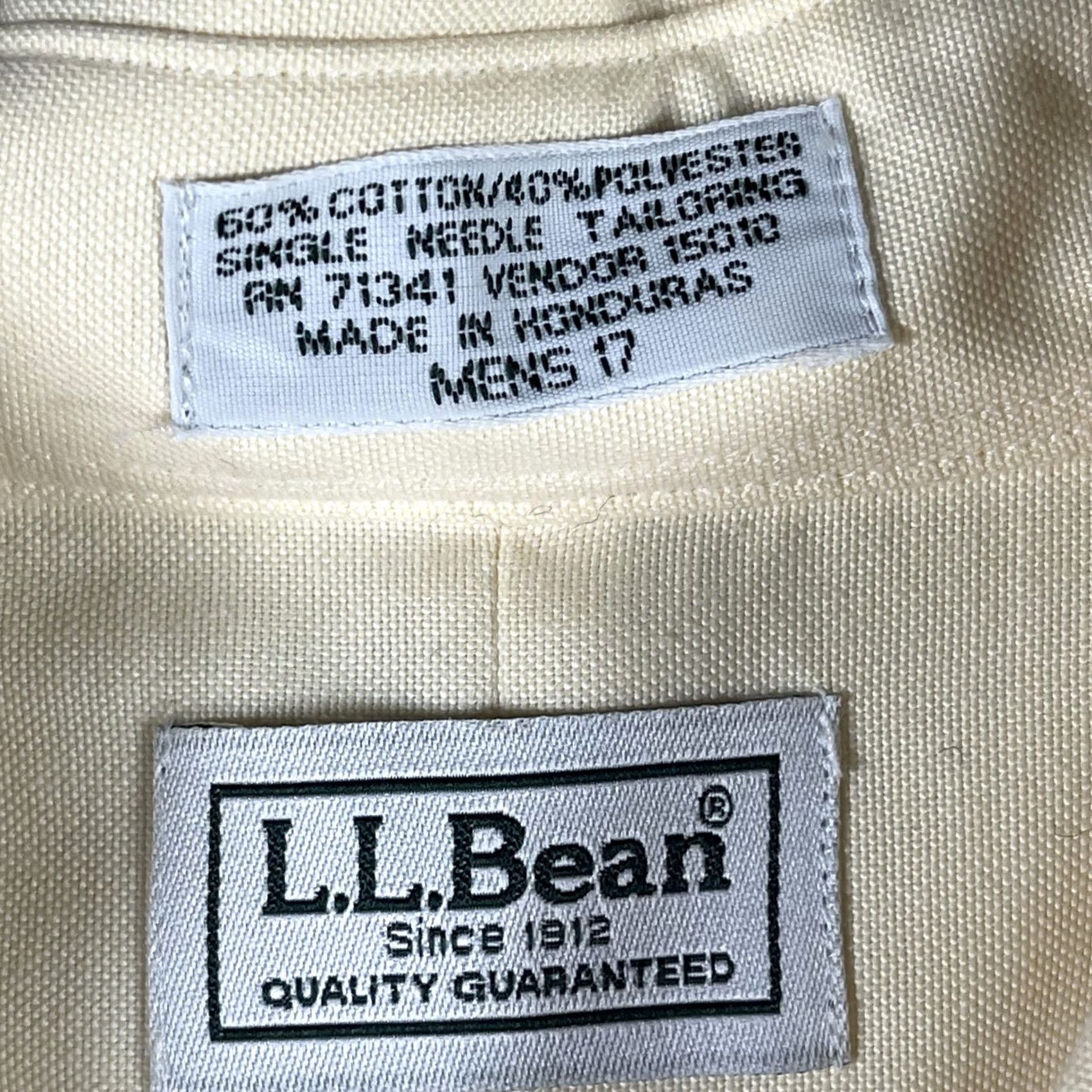 Vintage VINTAGE LL Bean Shirt Mens L Beige Short Sleeve Button-Down Pocket Classic 90s Mens Size US L / EU 52-54 / 3 - 4 Thumbnail