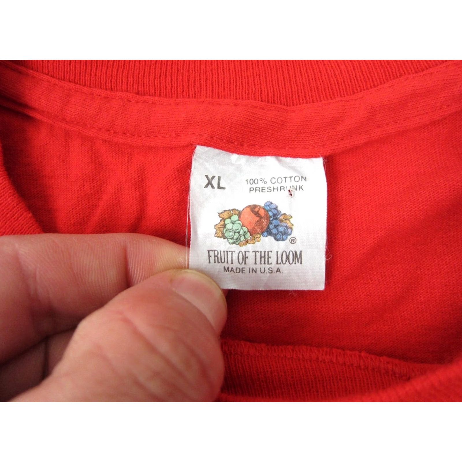 Fruit Of The Loom VINTAGE Fruit of the Loom Shirt Mens XL Red Single Stitch Made USA Shirt XL Red Mens Vintage Fruit of the Loom Shirt Size US XL / EU 56 / 4 - 5 Thumbnail