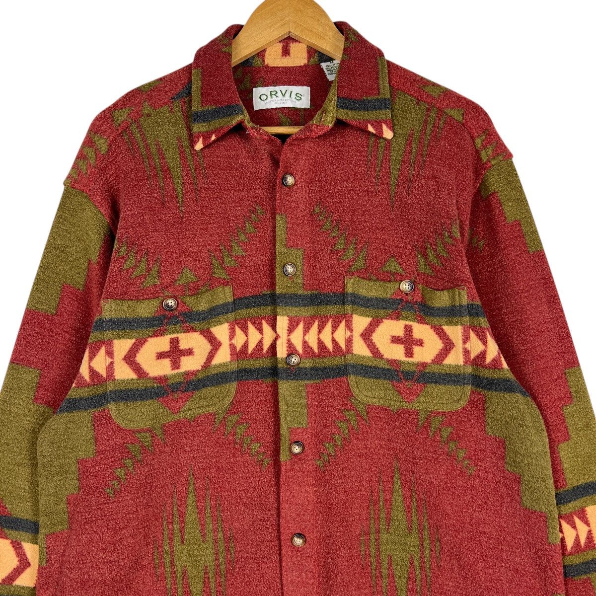 Orvis 🔥 VINTAGE ORVIS AZTEC MOTIVE FLEECE FLANNEL SHIRT JACKET Size US M / EU 48-50 / 2 - 3 Thumbnail