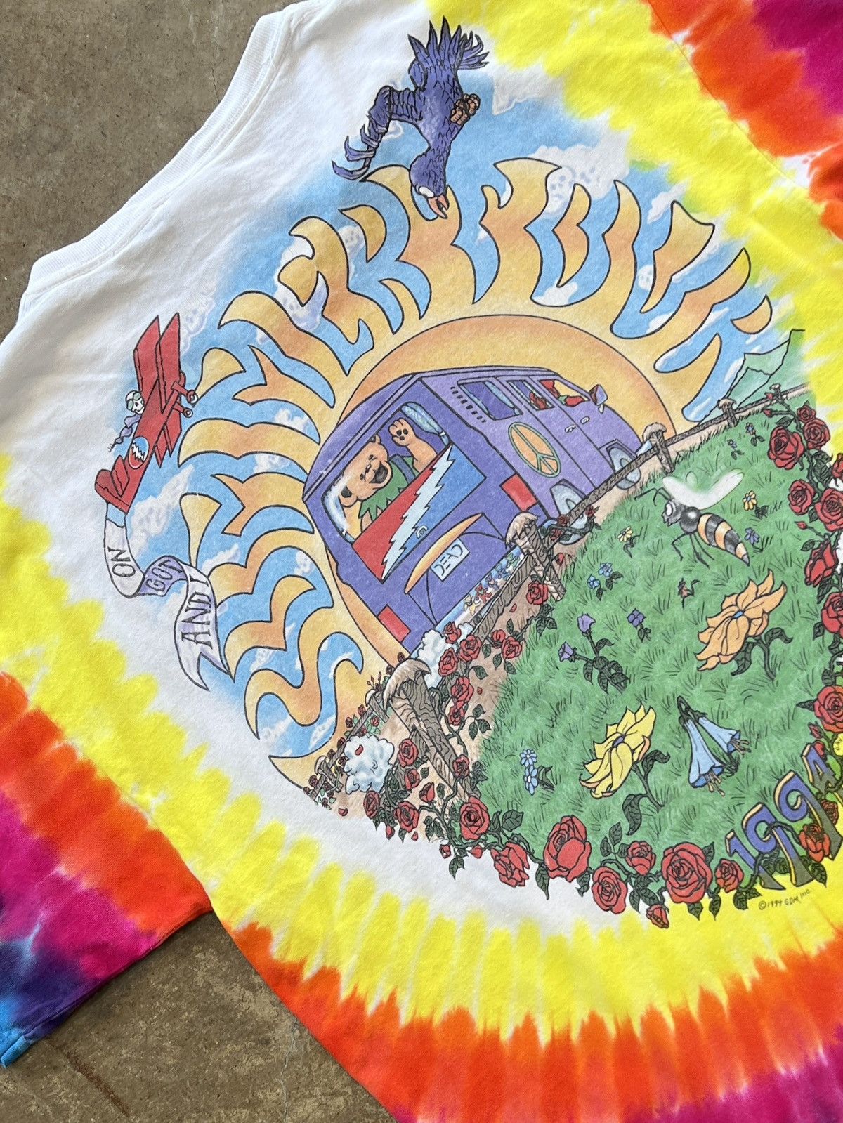 Band Tees Vintage 1994 Grateful Dead The Bus Summer Tour Tee Large Size US L / EU 52-54 / 3 - 4 Thumbnail