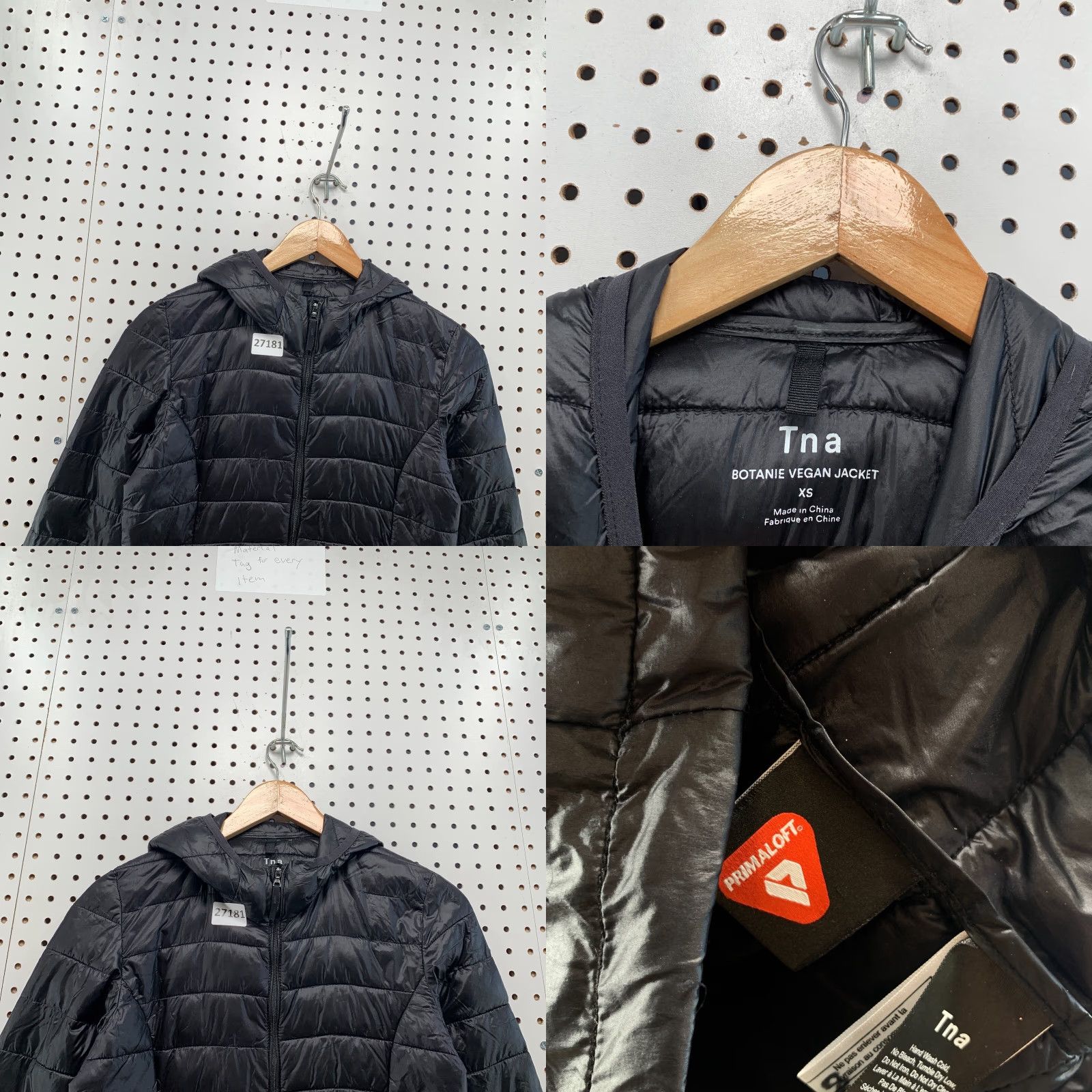 TNA TNA Hooded Puffer Jacket Women XS Black Primaloft 17.5x22.5 Size XS / US 0-2 / IT 36-38 - 8 Thumbnail