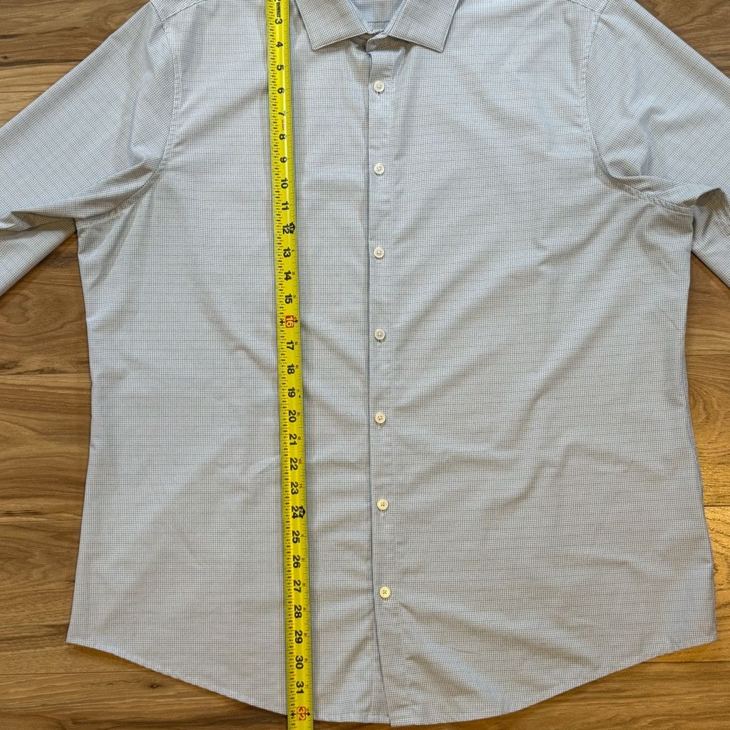 Jordan Brand Mizzen+Main Leeward XL Classic Fit Blue Micro Grid Shirt Size 38L - 7 Thumbnail
