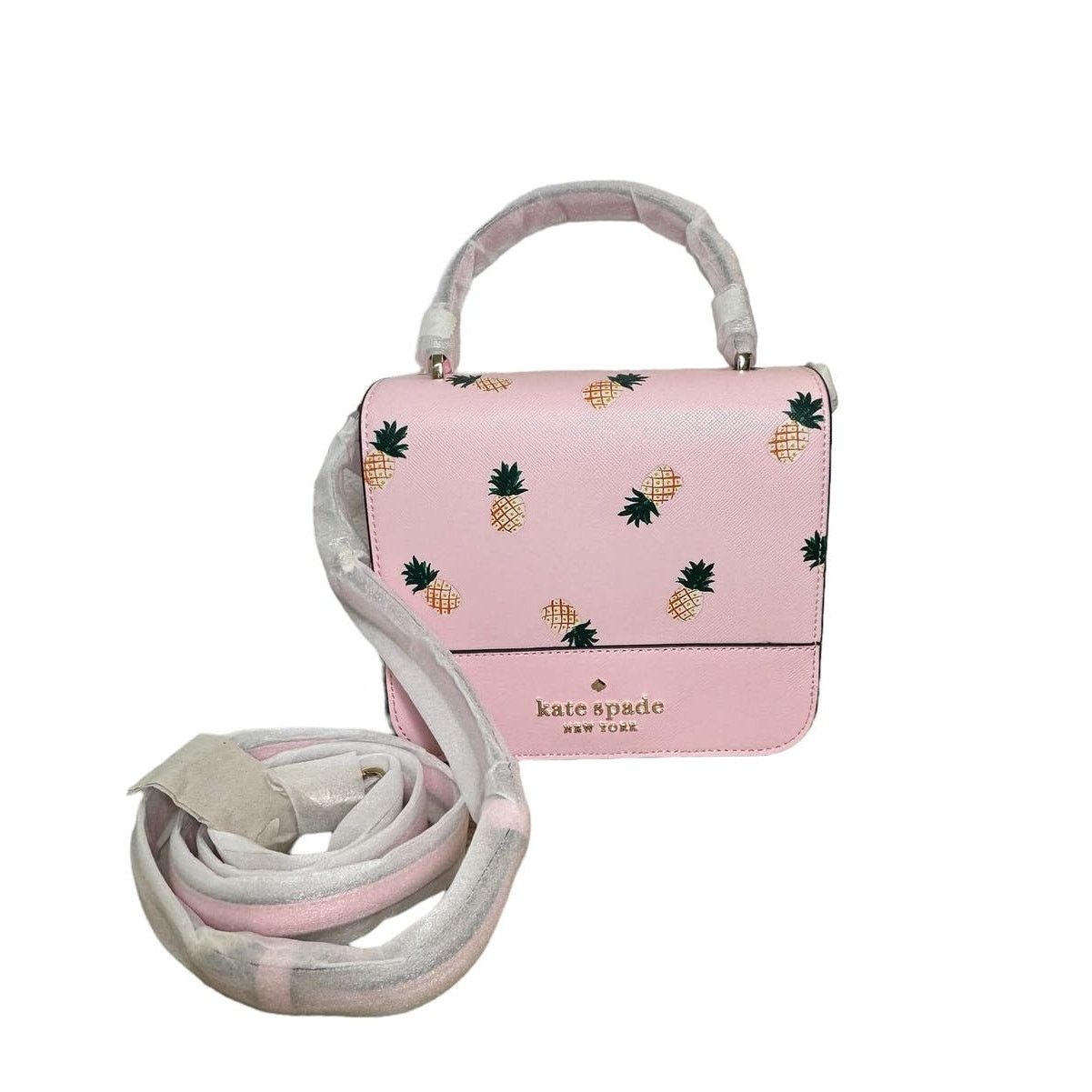 Kate Spade Staci Square Pineapple Printed Crossbody Bag NEW