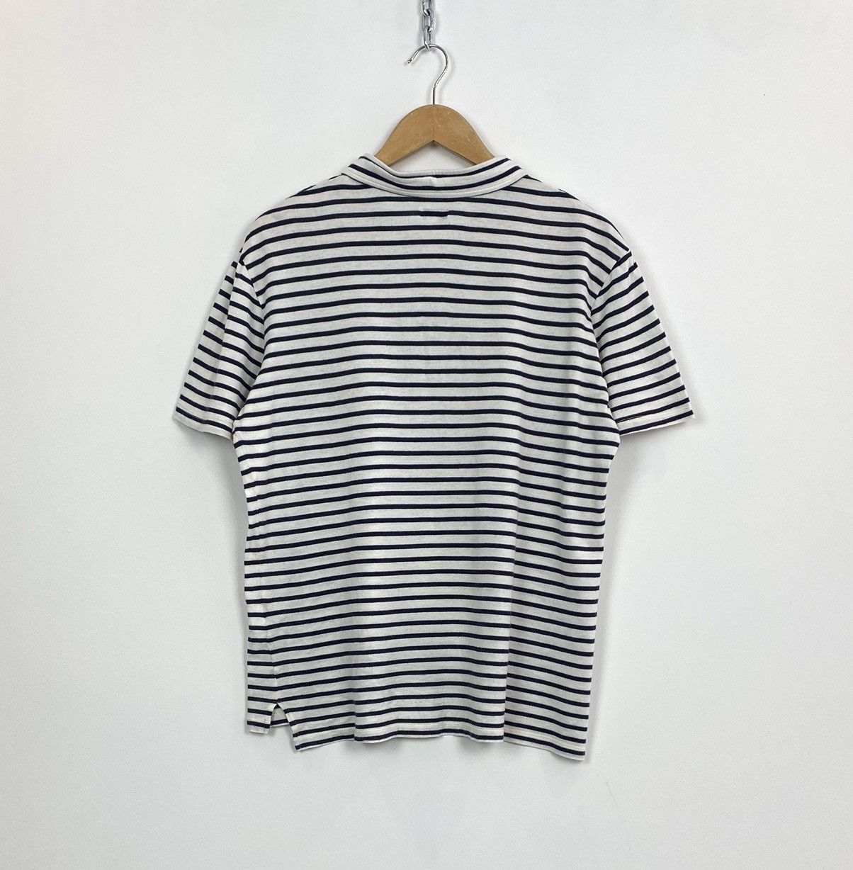 Steven Alan Steven Alan Short Sleeve Polo Shirt Size M Stripe white blue Size US M / EU 48-50 / 2 - 7 Thumbnail
