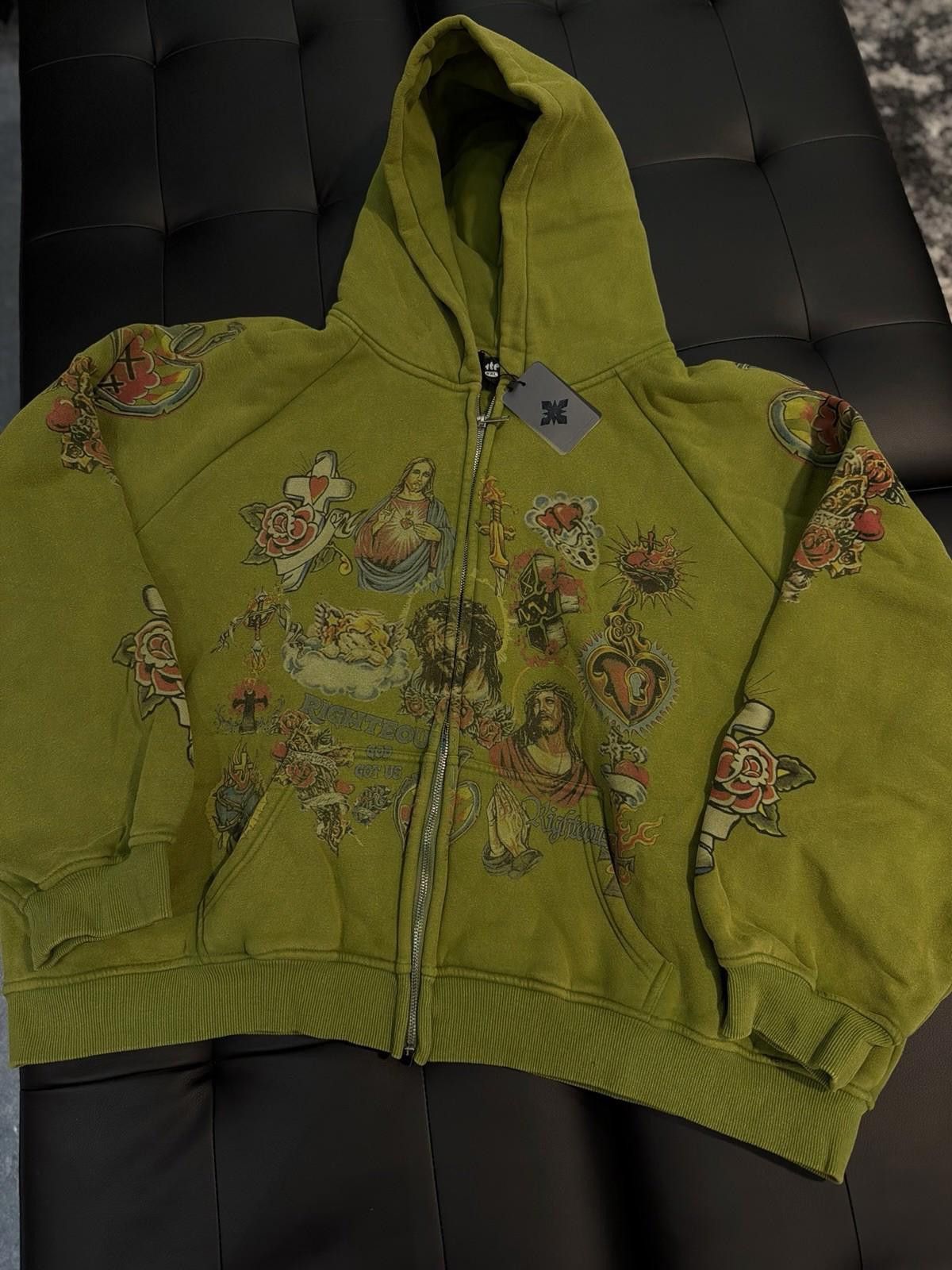 Other XXL- We Are Righteous Green Zip Up Jesus Hoodie Size US XXL / EU 58 / 5 - 5 Thumbnail