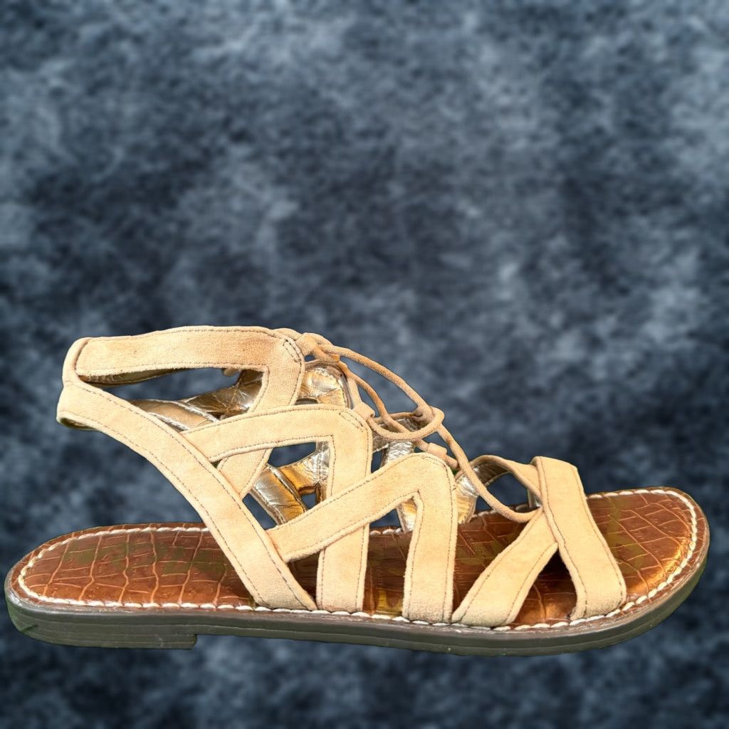 Sam Edelman Sam Edelman Gemma Gladiator Sandals Tan Suede Lace Up Flat Women Size 5.5 Size US 6 / IT 36 - 1 Thumbnail
