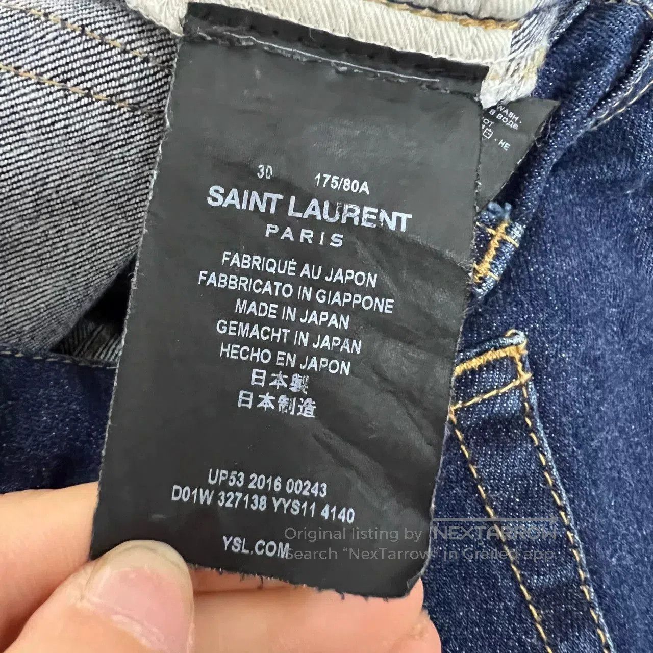 Saint Laurent Dark Blue Denim Pants Size 30.