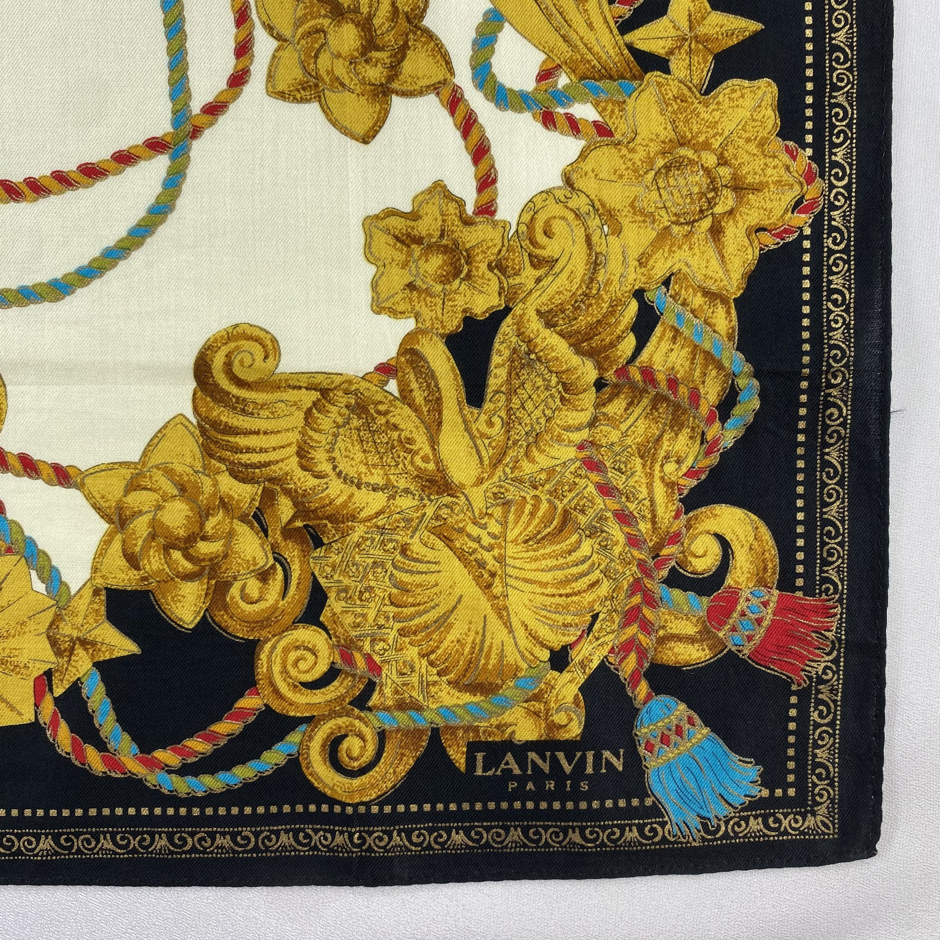 Lanvin × Vintage Lanvin Handkerchief / Neckerchief / Bandana-P1571 Size ONE SIZE - 3 Thumbnail