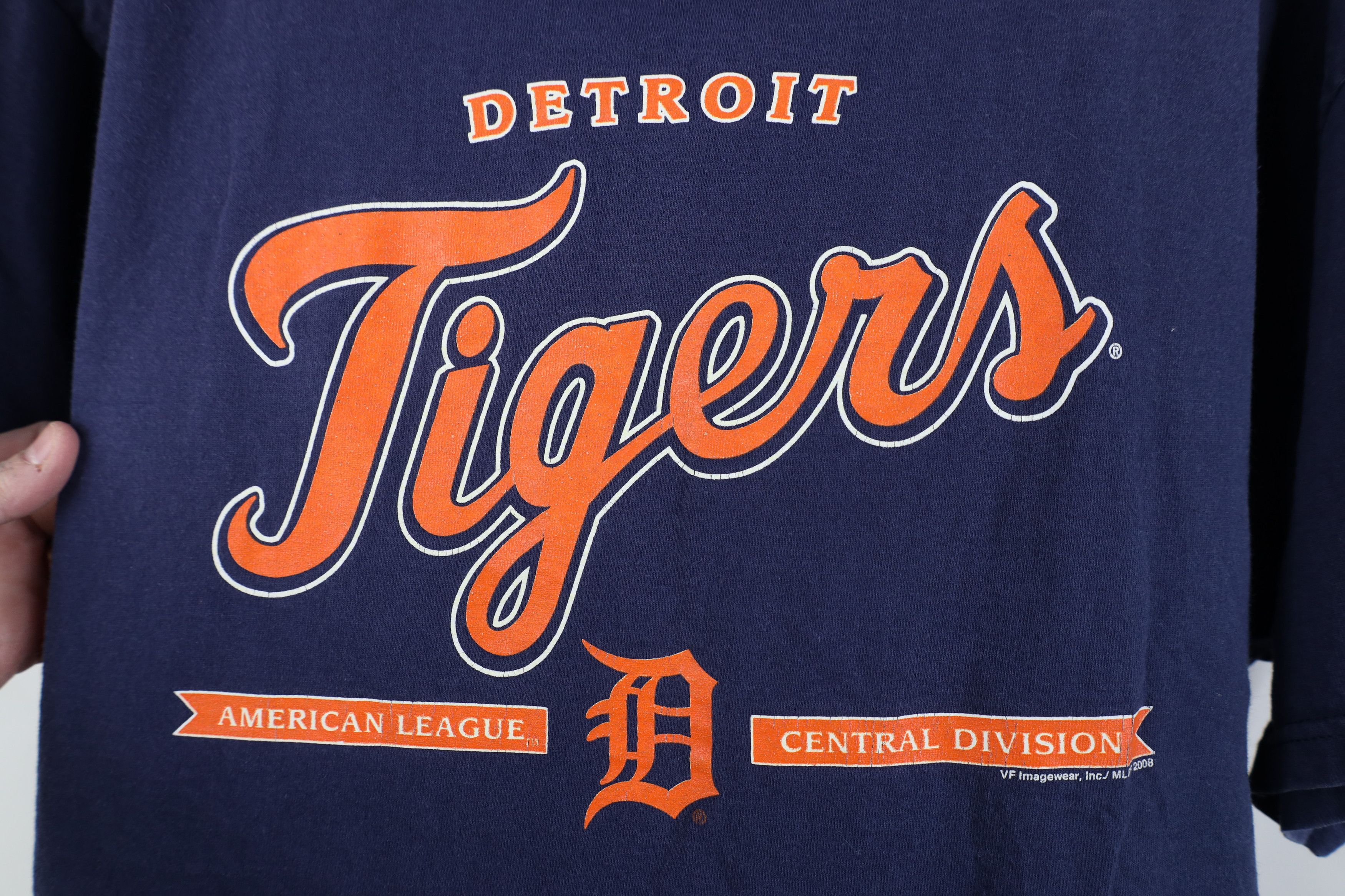 Vintage Vintage Y2K 2008 Detroit Tigers Baseball T-Shirt Blue Cotton Size US XL / EU 56 / 4 - 4 Thumbnail