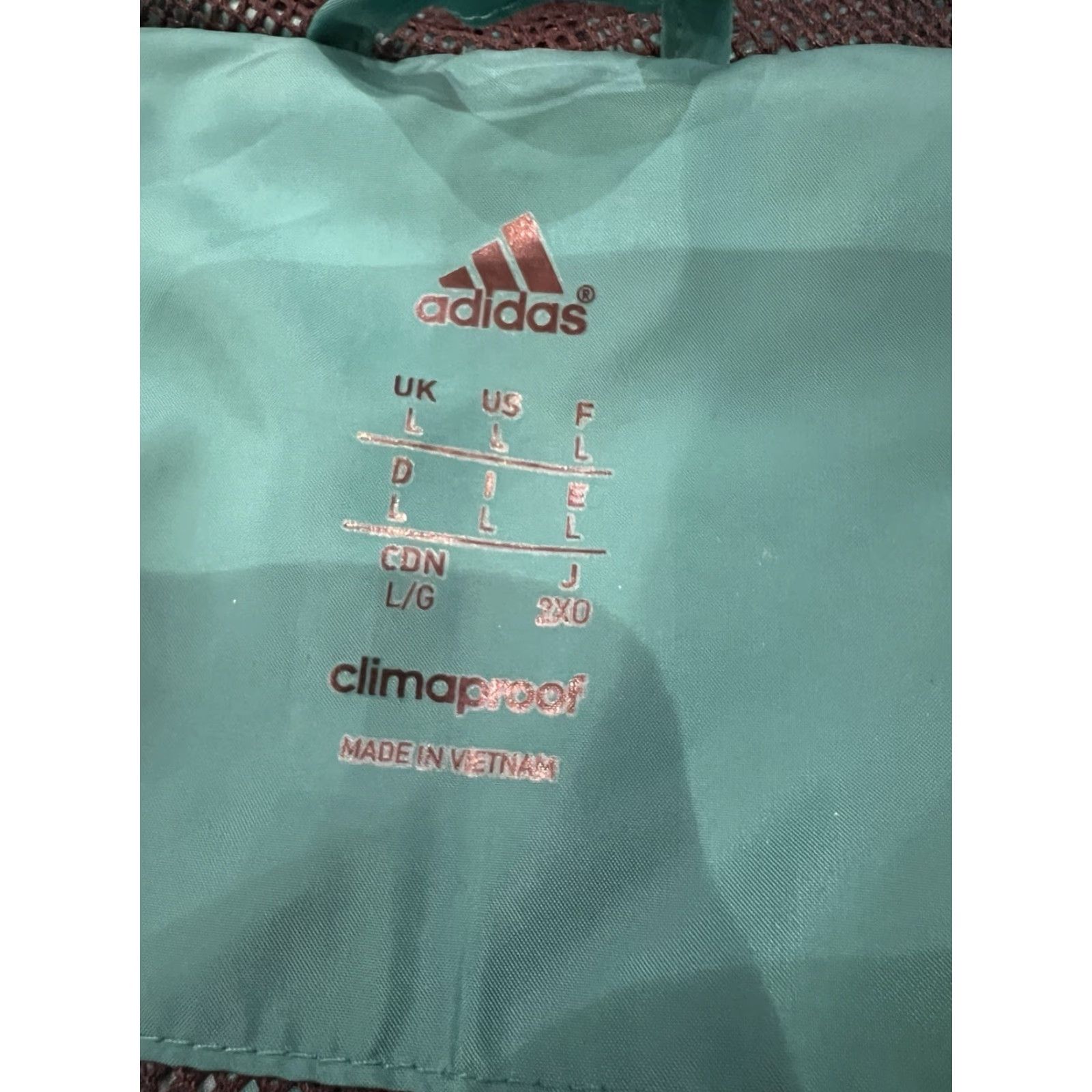 Adidas Adidas Windbreaker Jacket Climaproof Climalite Boston Marathon 2016 Mens Large Turquoise Striped Zip Stand-Up Collar Jacket Size US L / EU 52-54 / 3 - 5 Thumbnail