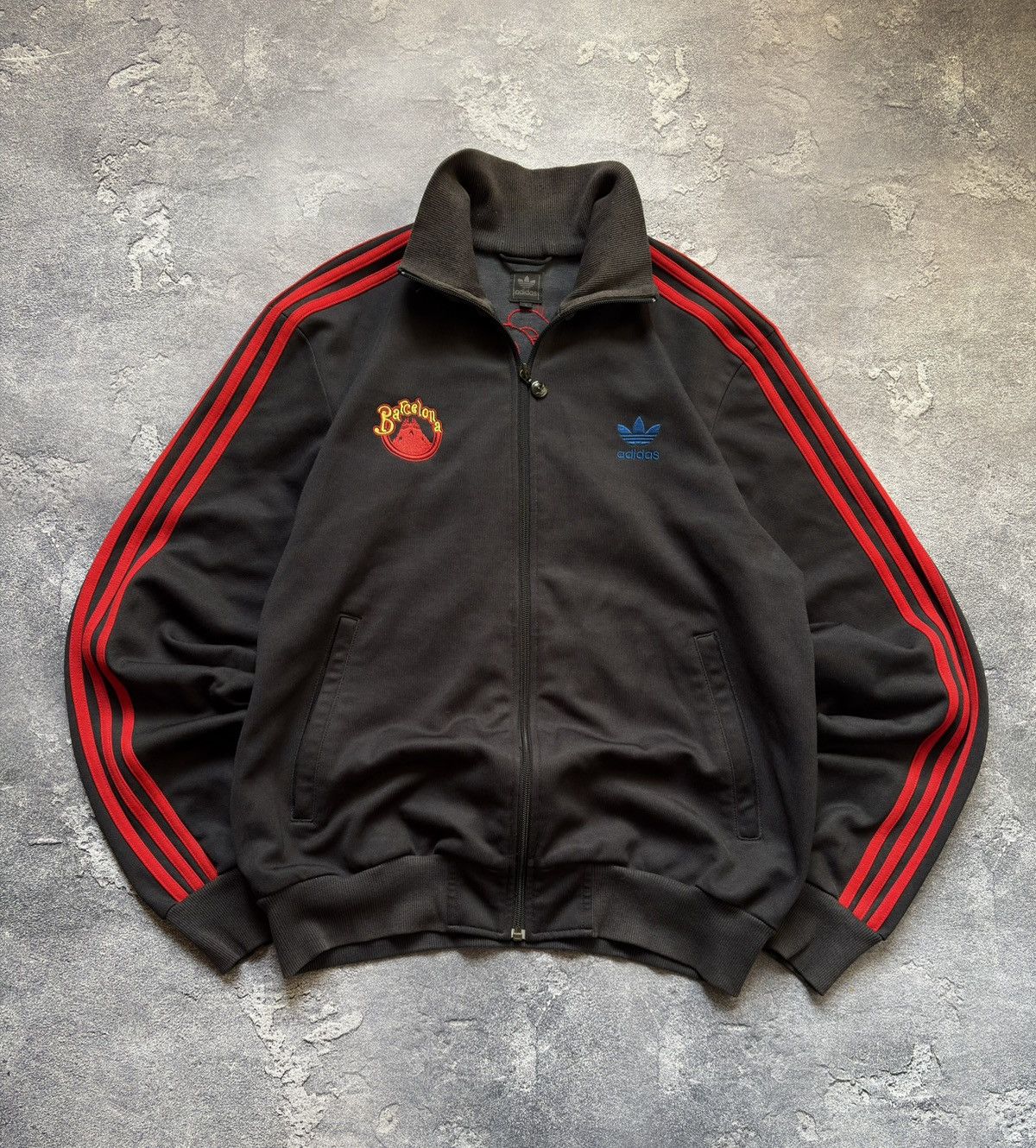 Adidas Vintage 00s Adidas OG Barcelona City Y2K Retro Track Jacket Size US L / EU 52-54 / 3 - 1 Thumbnail