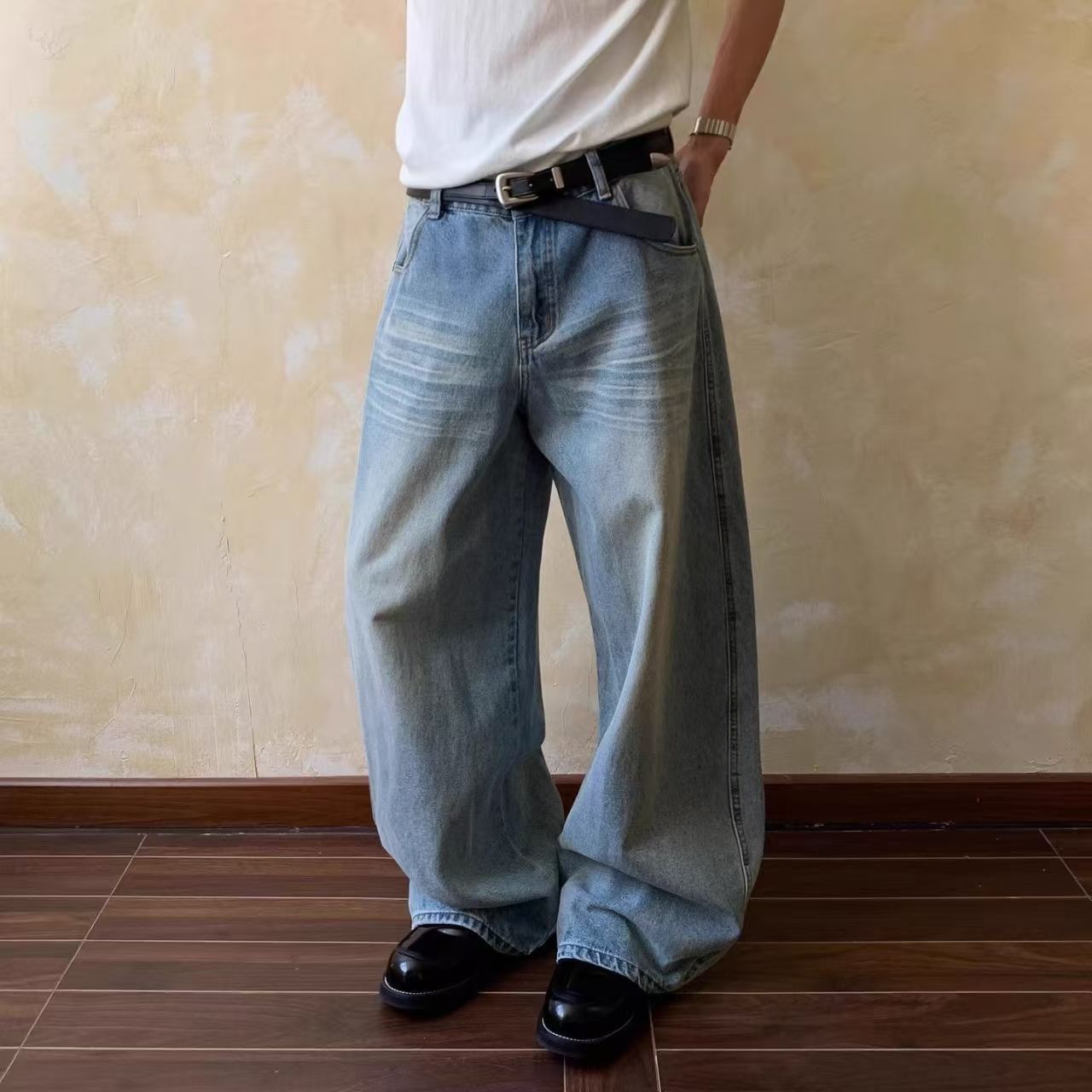 Vintage Blue High-Street Washed Vintage Straight-Leg Jeans Size US 32 / EU 48 - 4 Thumbnail