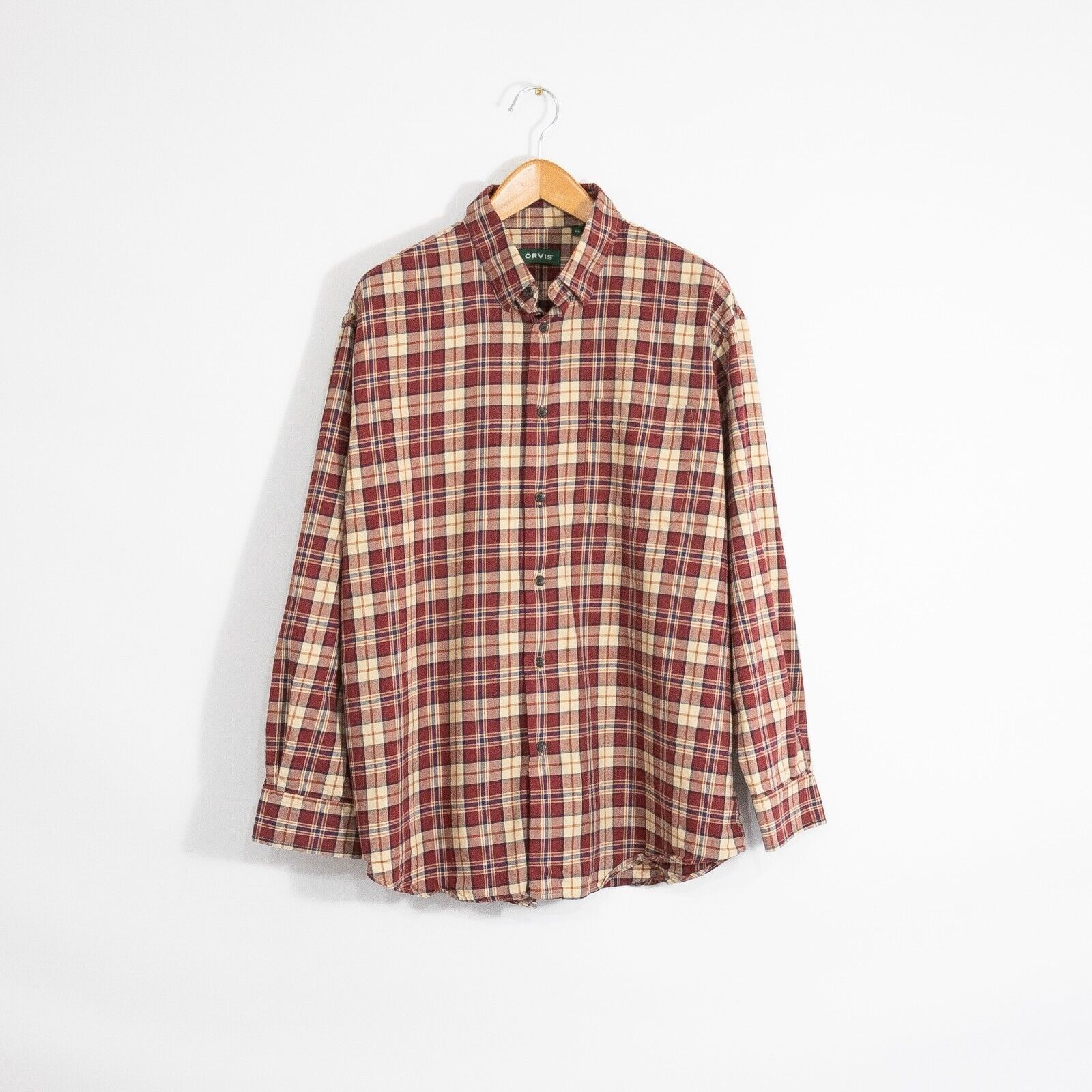 Orvis Orvis Wool Blend Button Up Shirt XL - Long Sleeve Plaid Red Size US XL / EU 56 / 4 - 1 Thumbnail